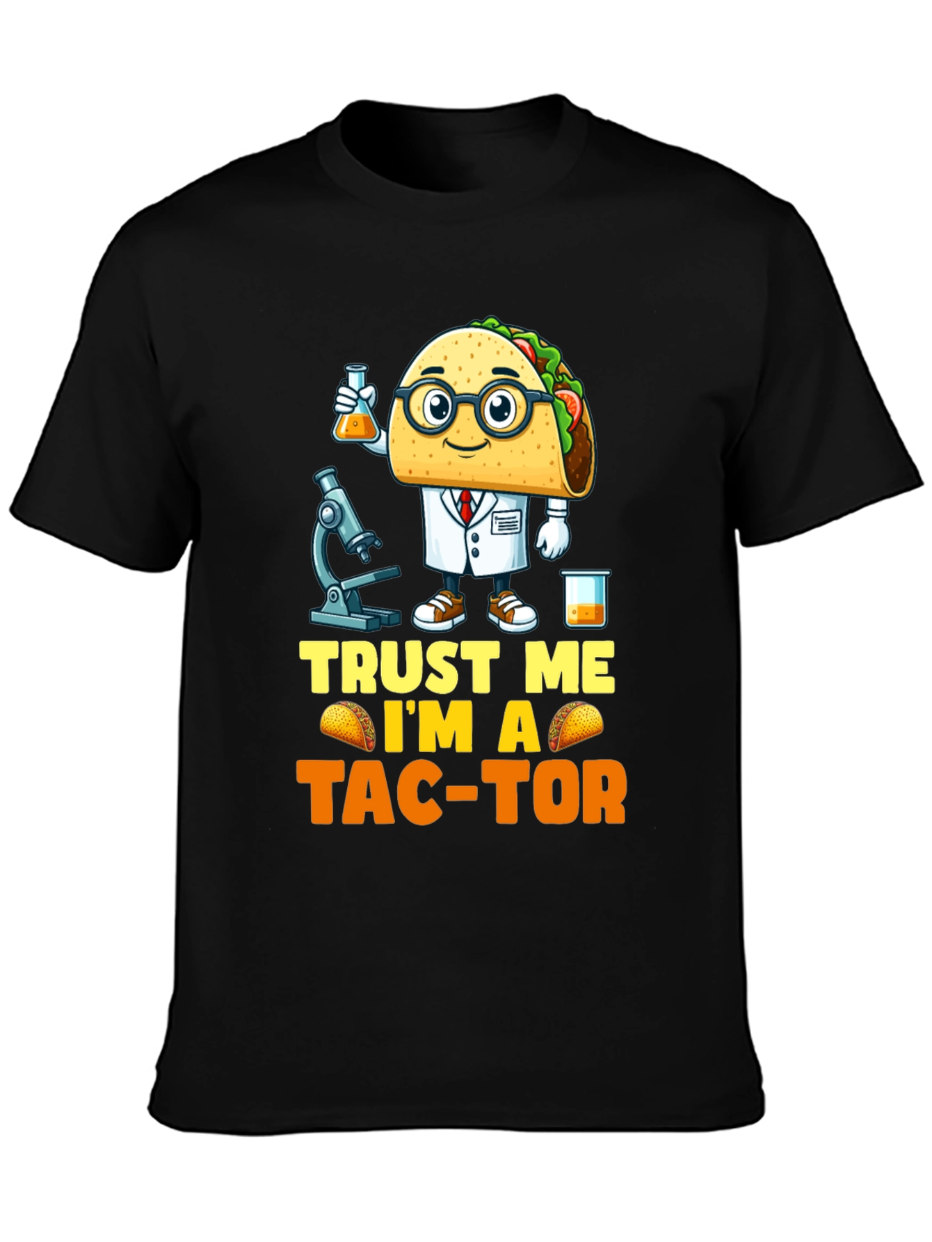 Black Trust Me I'm A Tac-Tor T-Shirt view 3