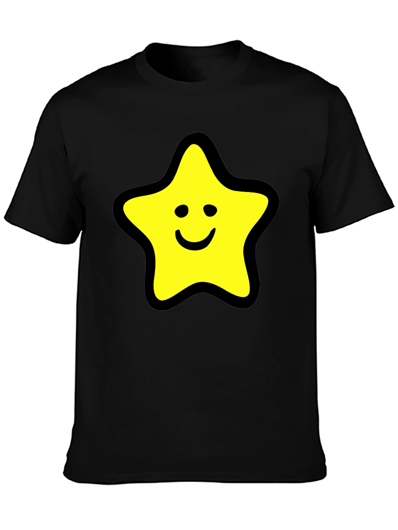 Black Star Graphic Black T-Shirt - Comfortable Cotton Blend view 3