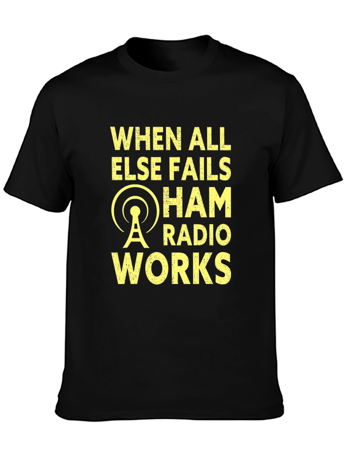 Black Ham Radio Works T-Shirt, Amateur Radio Apparel view 3