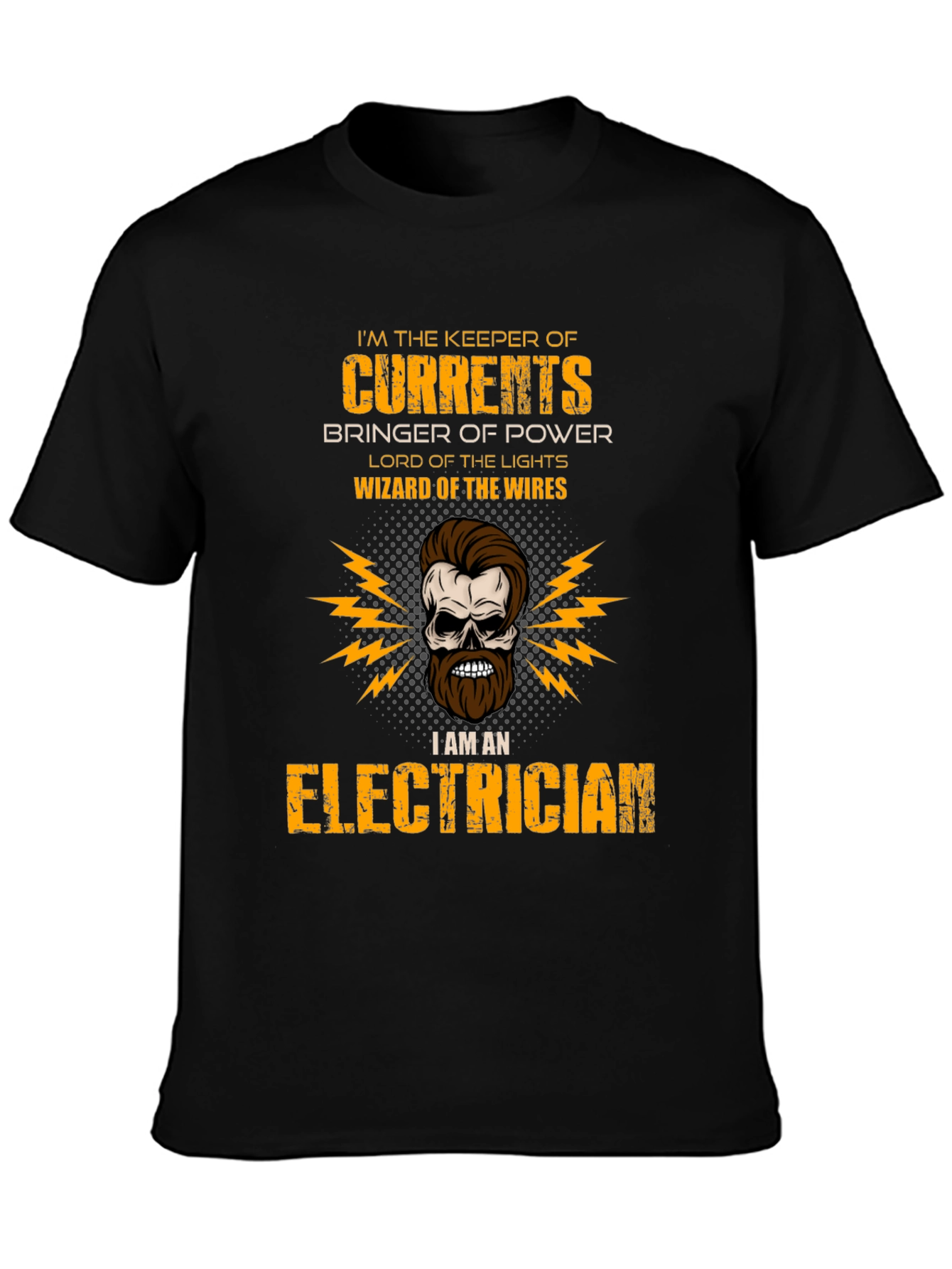 Black Electrician Skull T-Shirt - Keeper of Currents view 3