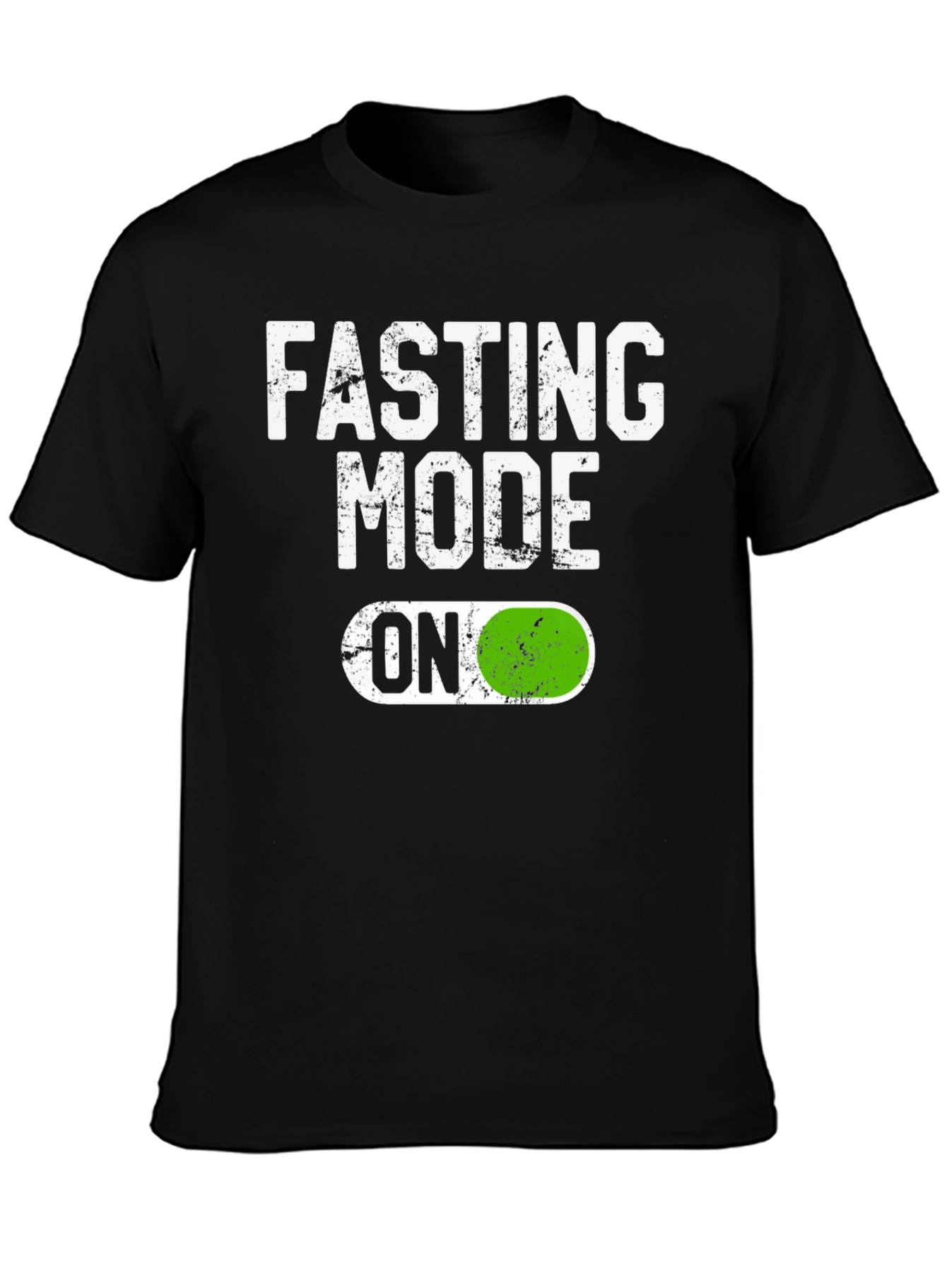 Black Fasting Mode On T-Shirt - Funny Diet Tee view 3