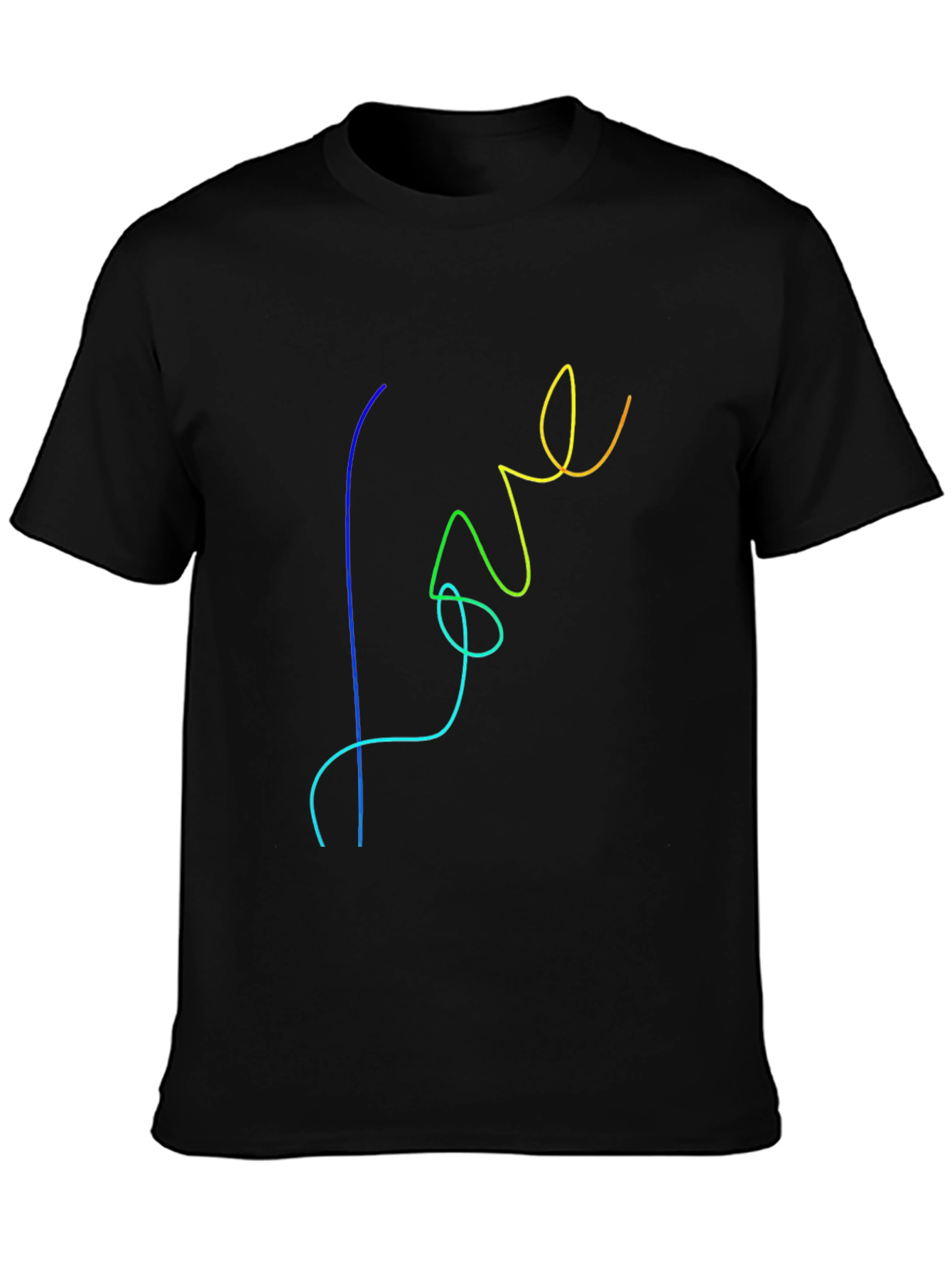 Black Rainbow Love Graphic Black T-Shirt view 3