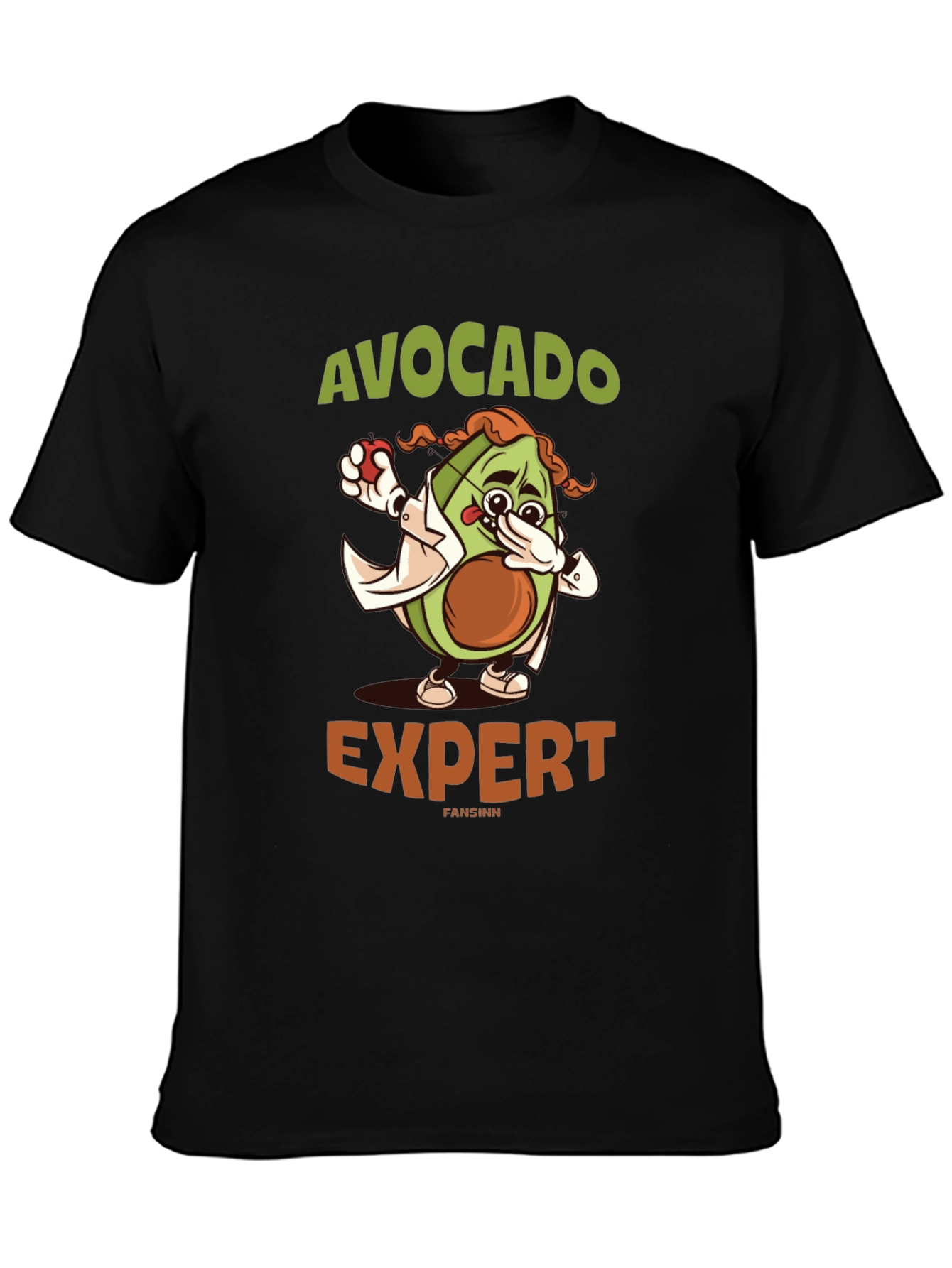 Black Avocado Expert Graphic T-Shirt - Funny Foodie Tee view 3