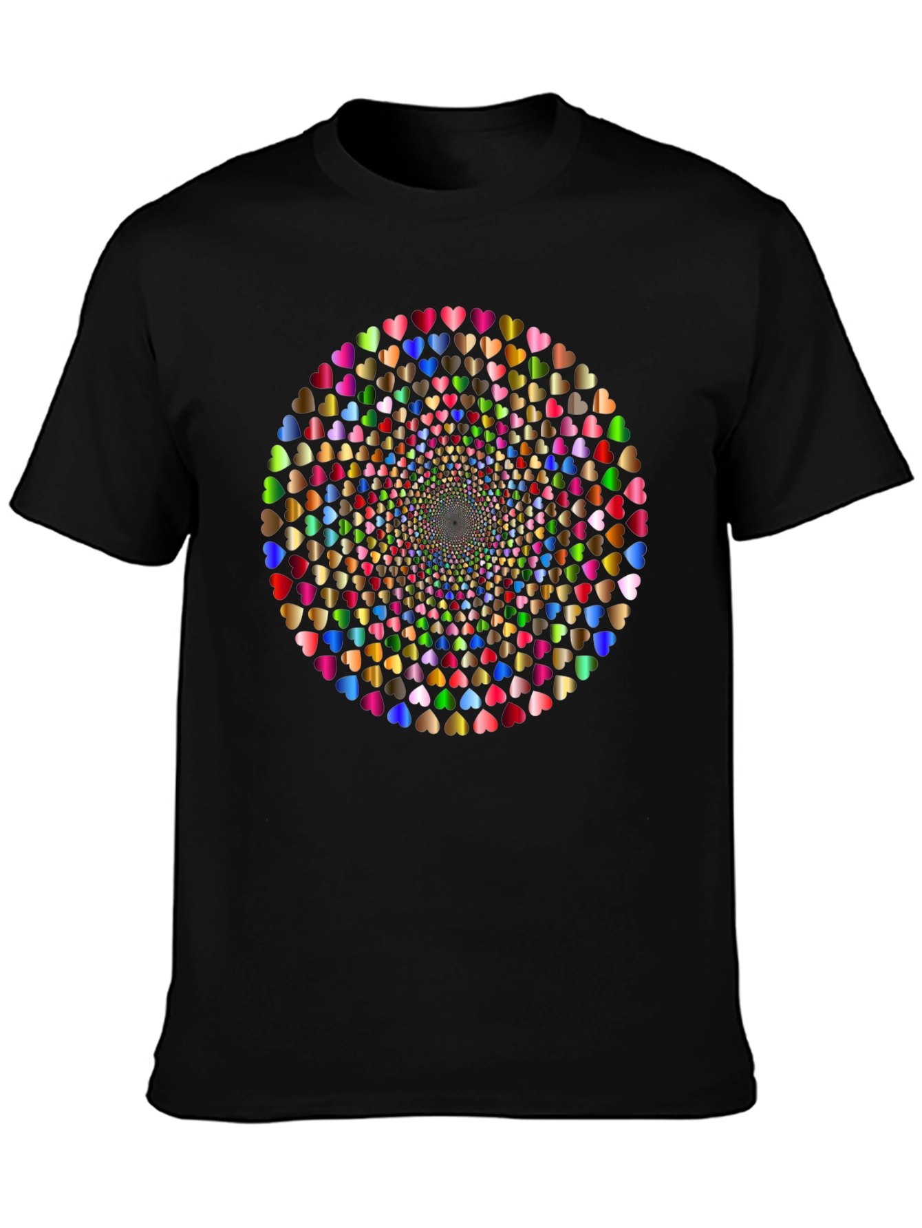Black Heart Mandala Tee - Colorful Geometric Graphic T-Shirt view 3