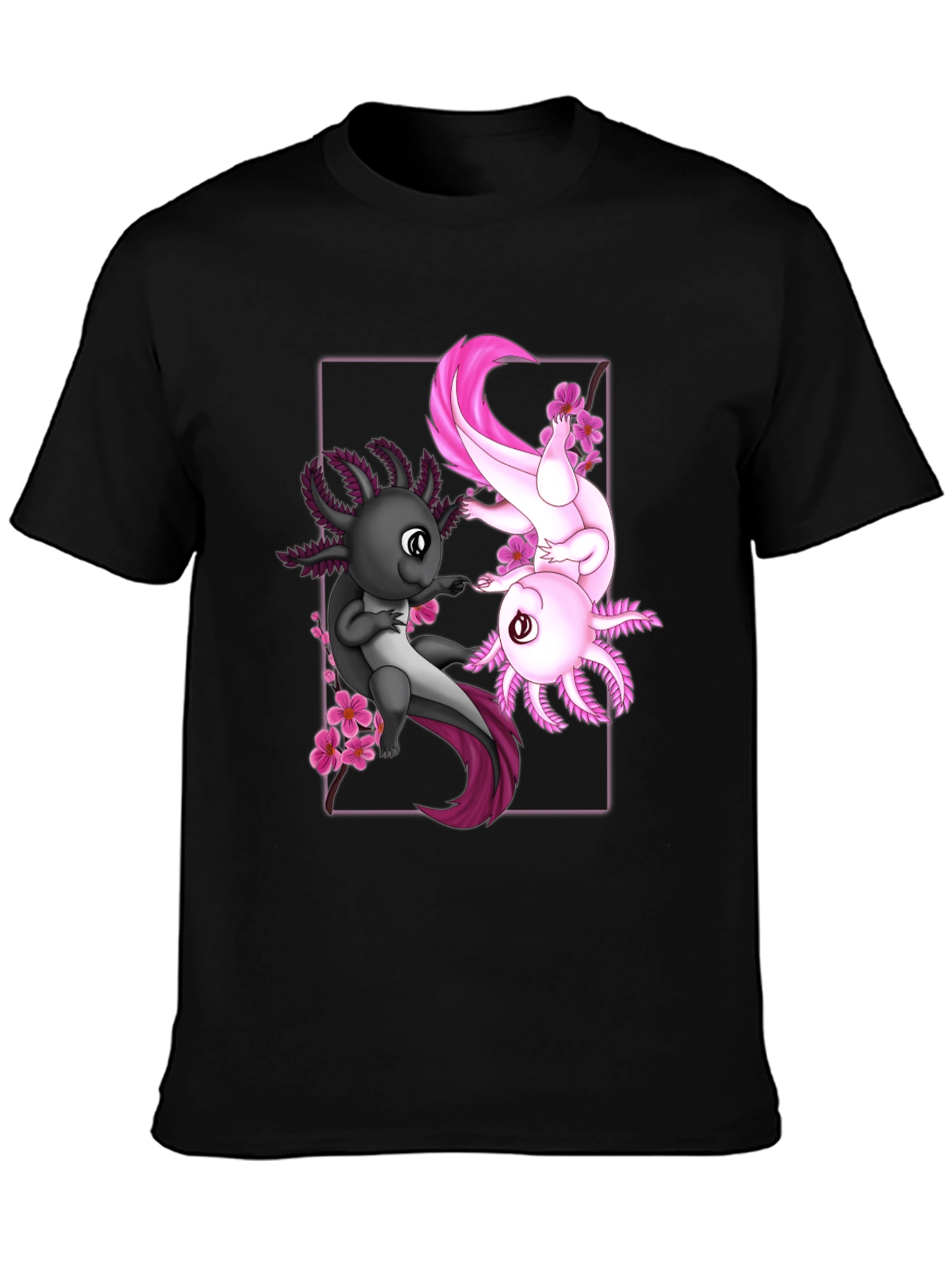 Black Axolotl Graphic Tee - Unique Anime Style Shirt view 3