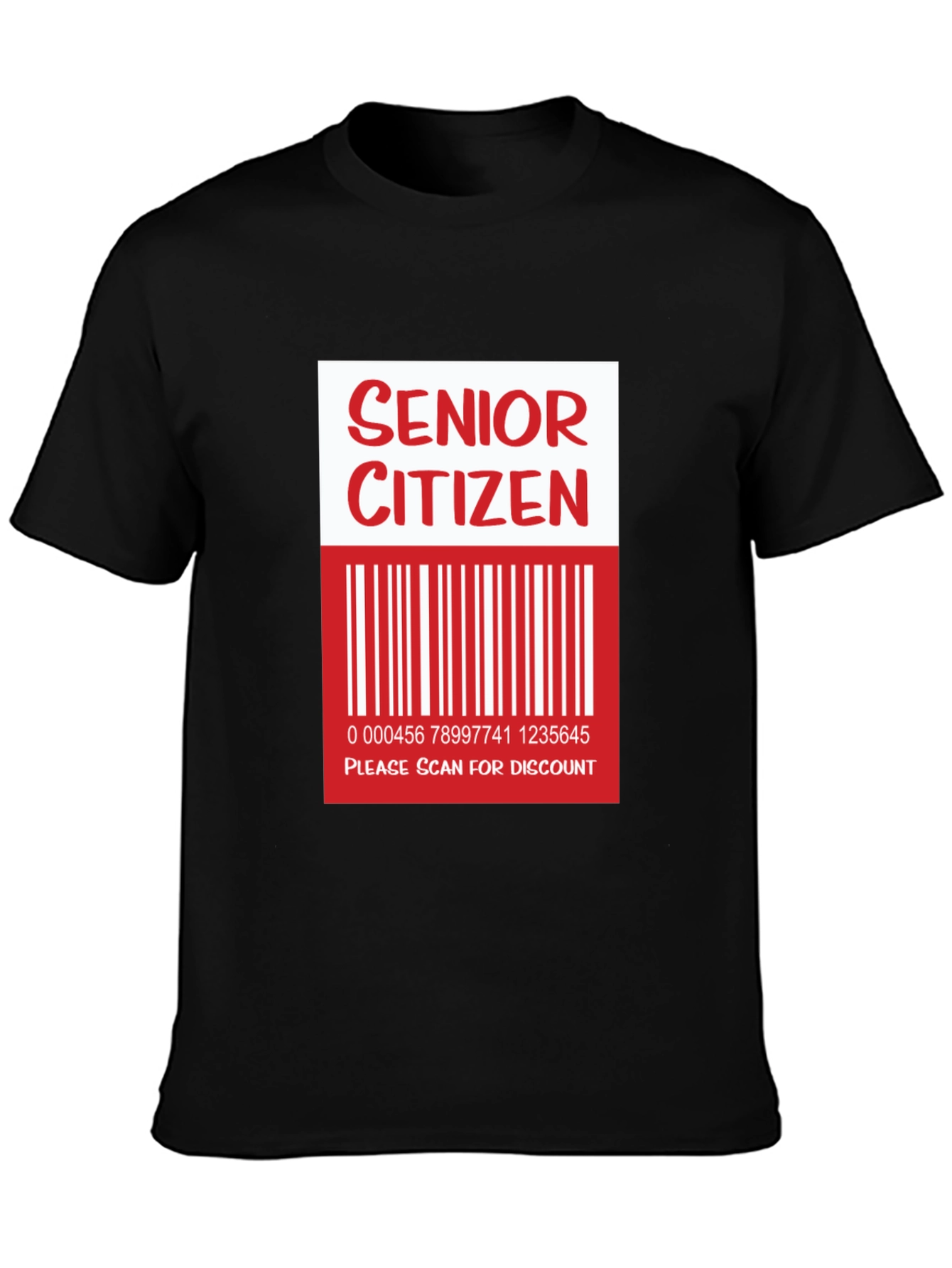 Black Senior Citizen Barcode T-Shirt - Funny Novelty Tee view 3