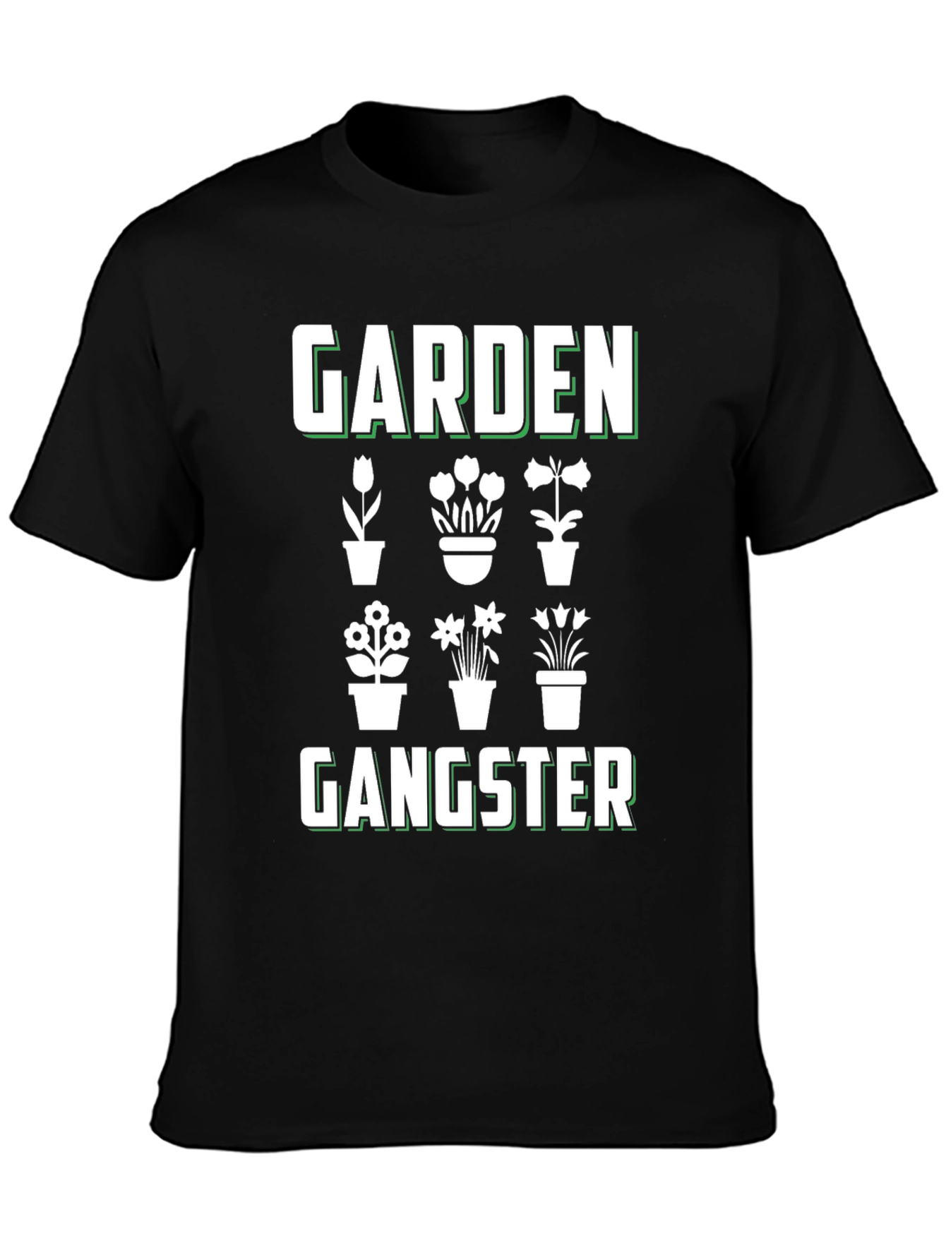 Black Garden Gangster Black T-Shirt - Plant Lover Tee view 3