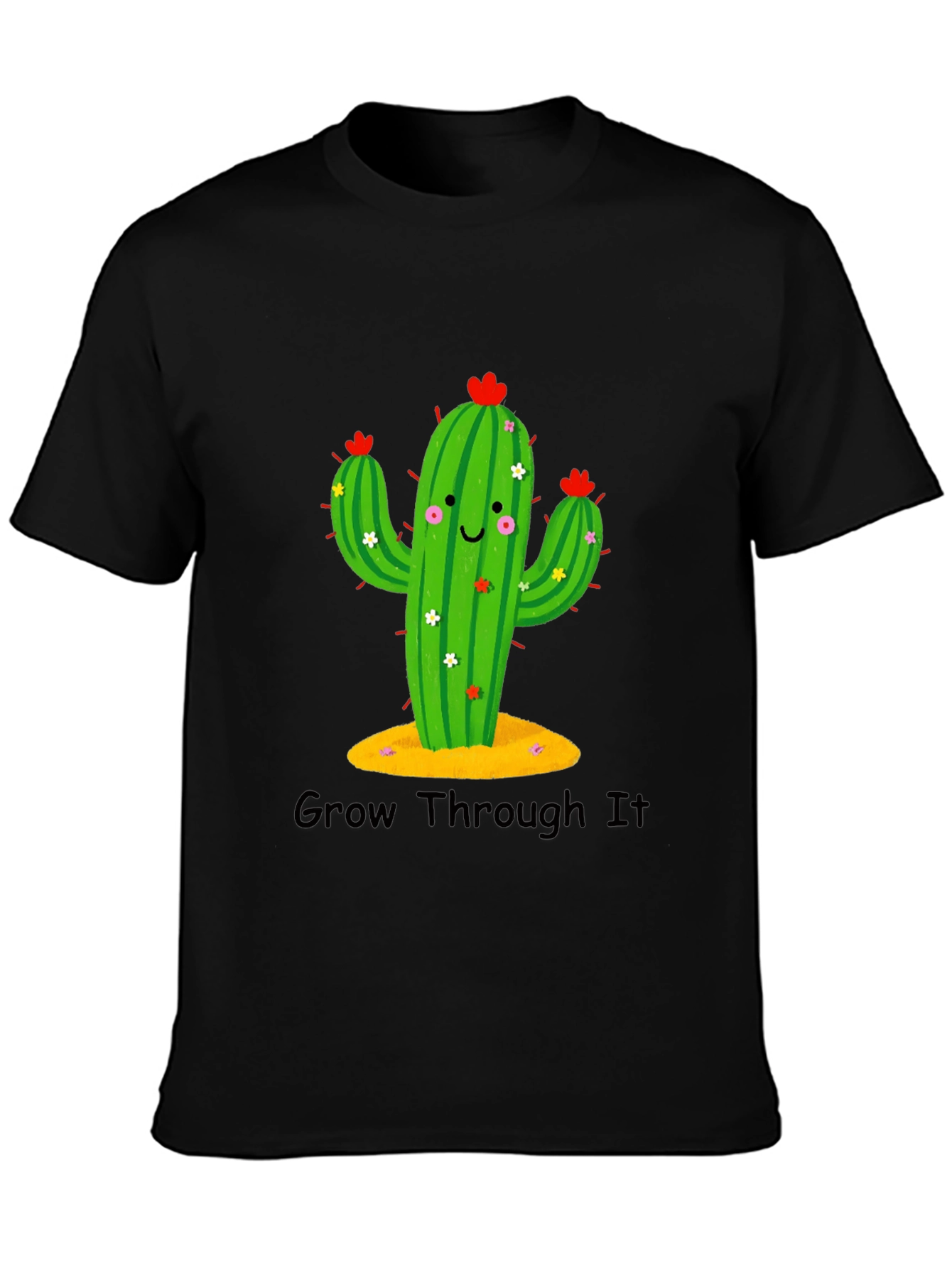 Black Cactus Graphic Tee - Grow Through It view 3