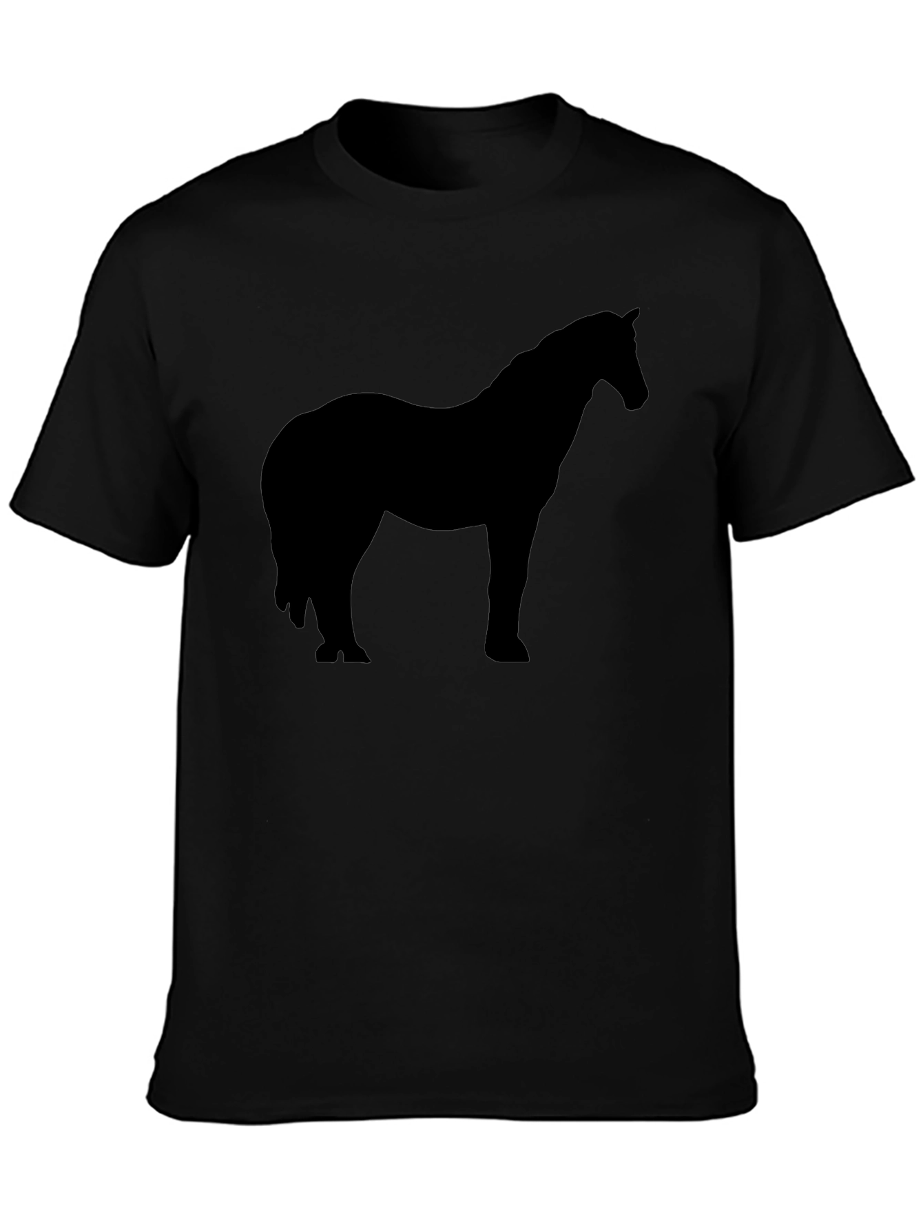 Black Black Horse Silhouette T-Shirt - Equestrian Style view 3