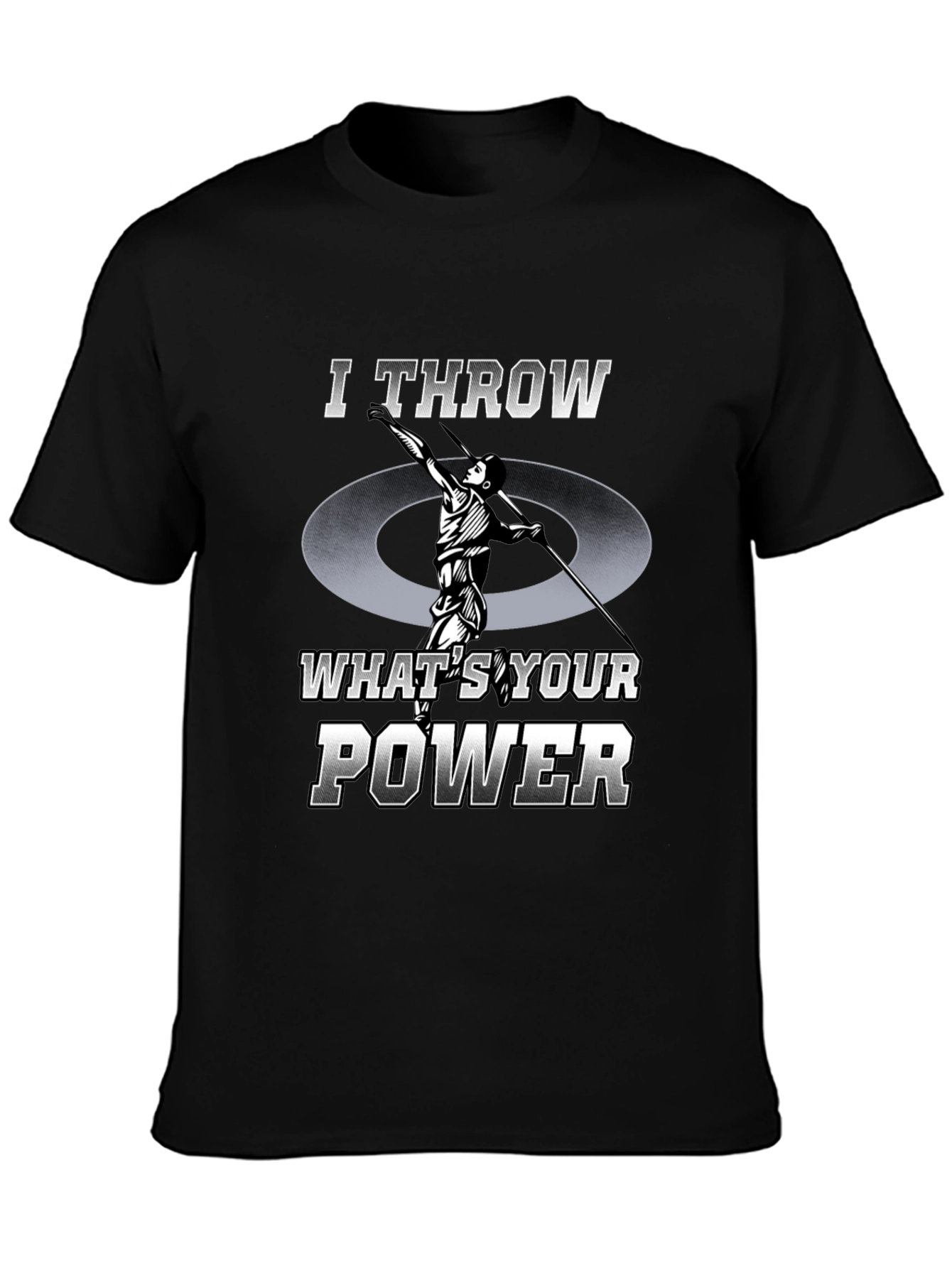 Black I Throw What's Your Power T-Shirt - Athletic Tee view 3