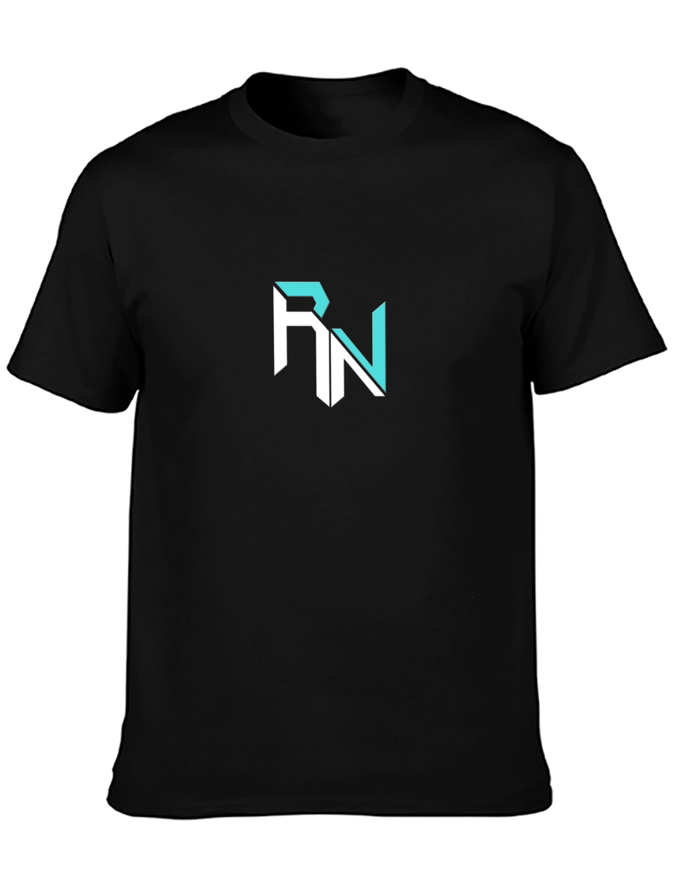 Black RN Logo Black T-Shirt Casual Wear view 3