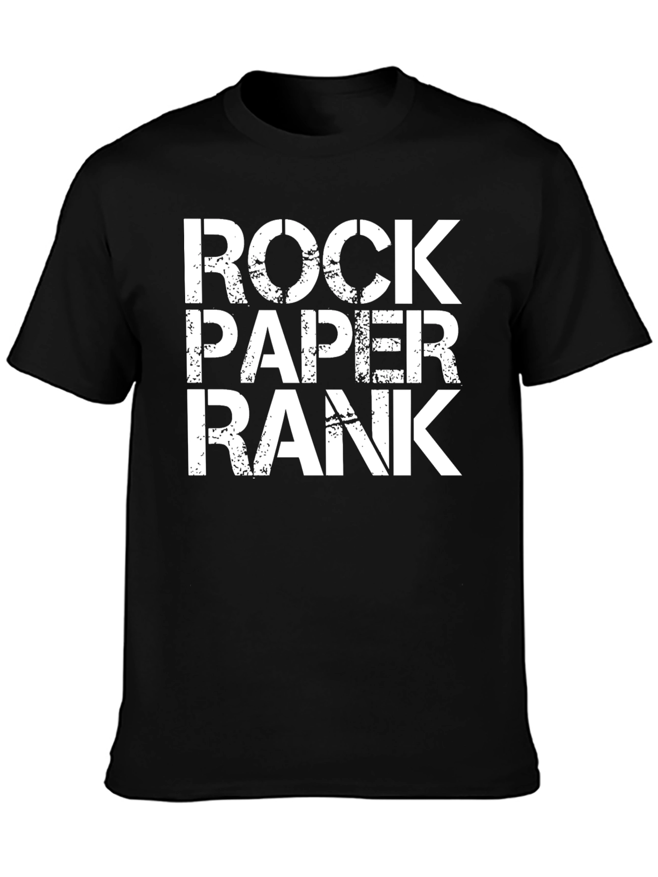 Black Rock Paper Rank Black T-Shirt view 3