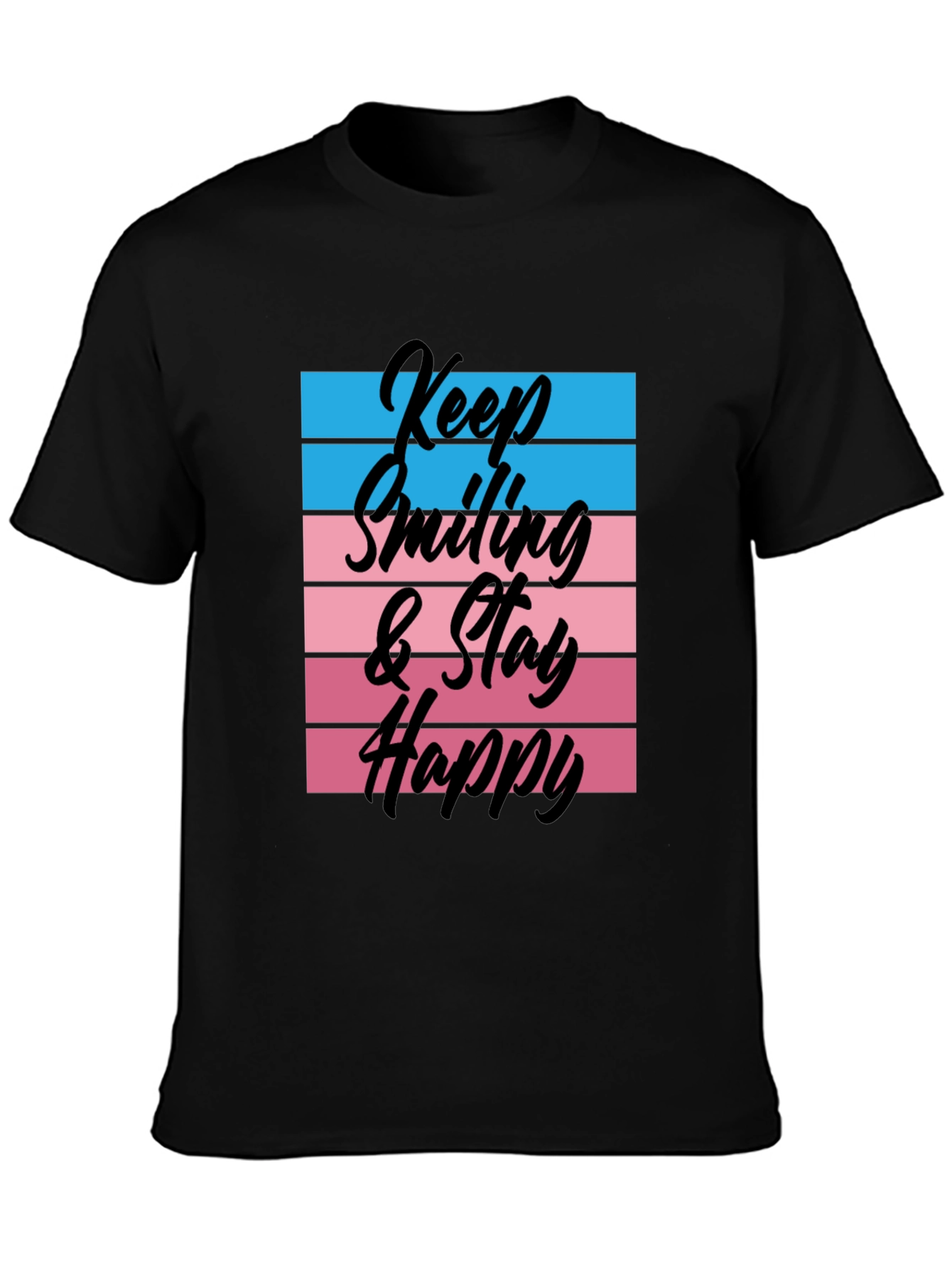 Black Keep Smiling Graphic T-Shirt - Unisex view 3