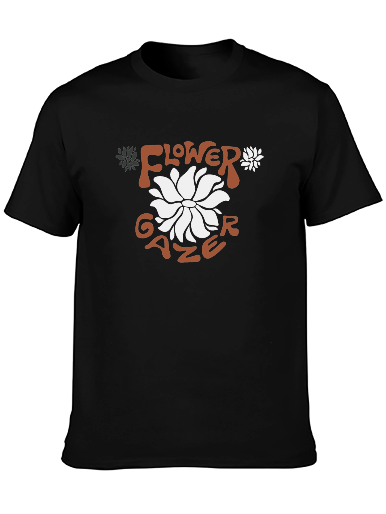 Black Flower Gazer Graphic Tee view 3