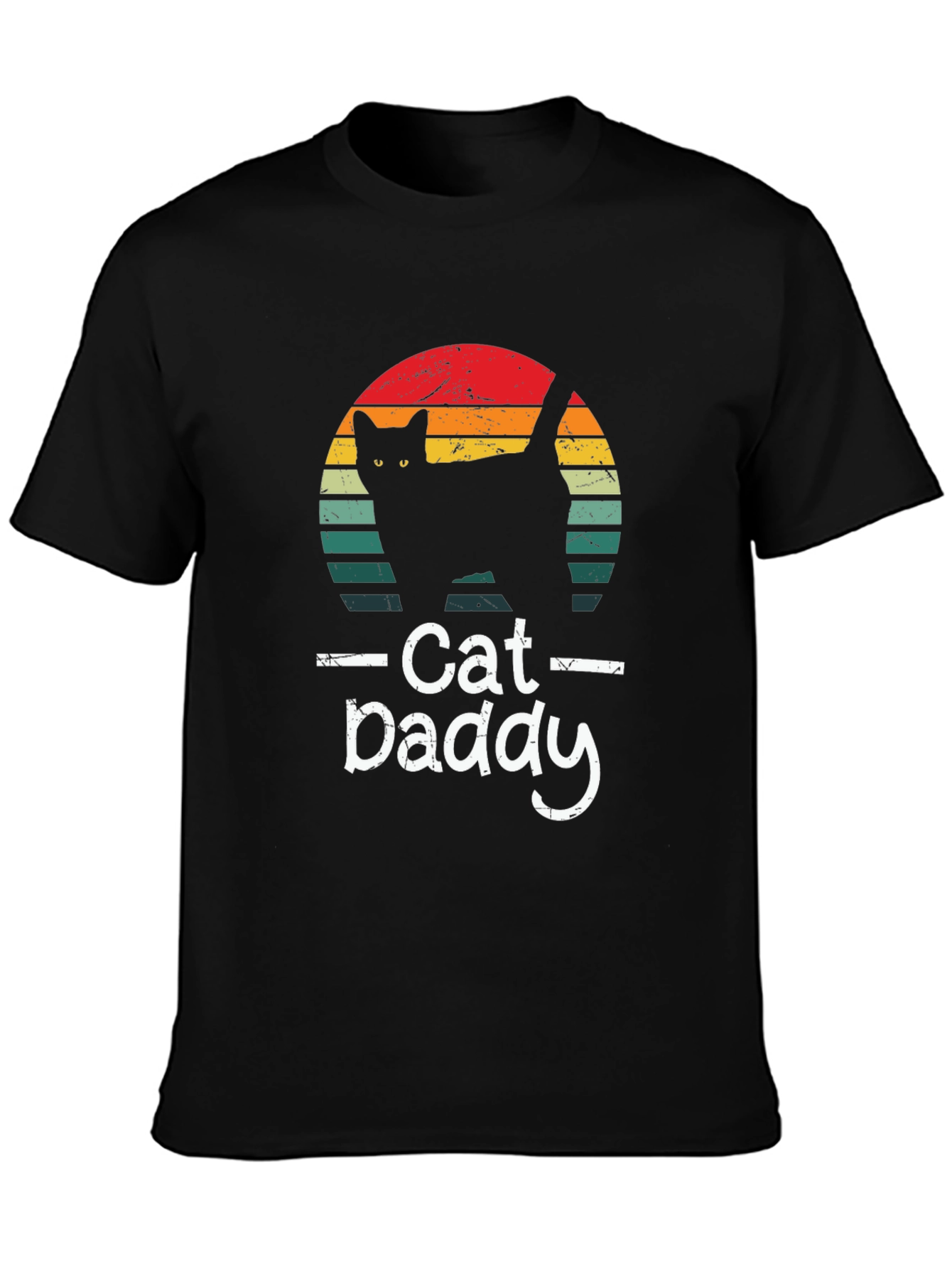 Black Retro Cat Daddy T-Shirt - Perfect for Cat Lovers view 3