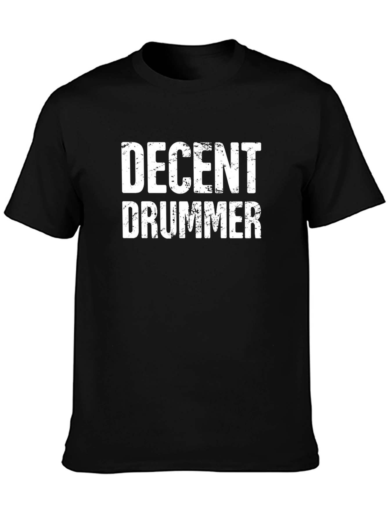 Black Decent Drummer Graphic T-Shirt - Black Cotton Tee view 3