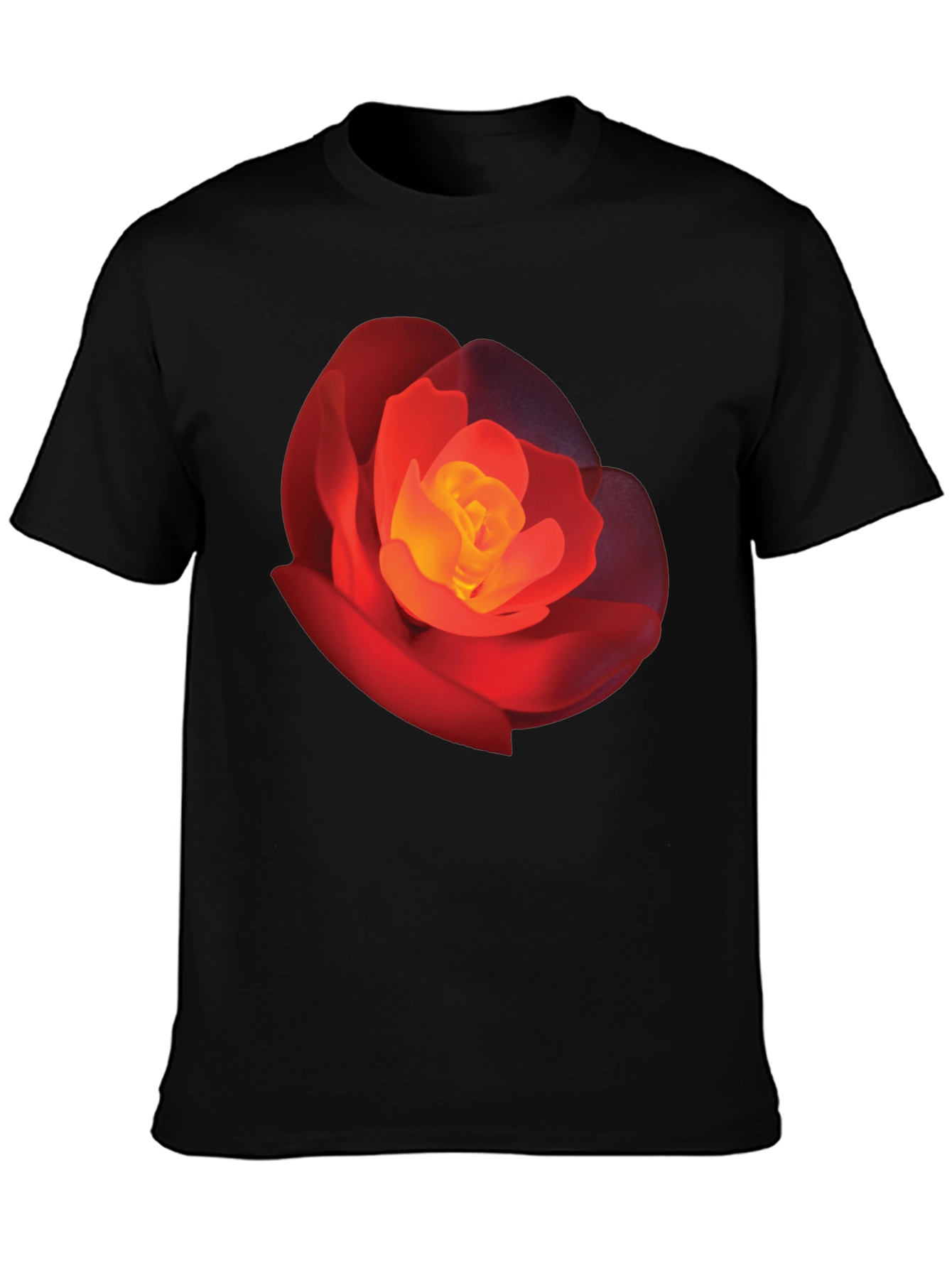Black Bold Rose Graphic Tee - Stylish Floral T-Shirt view 3