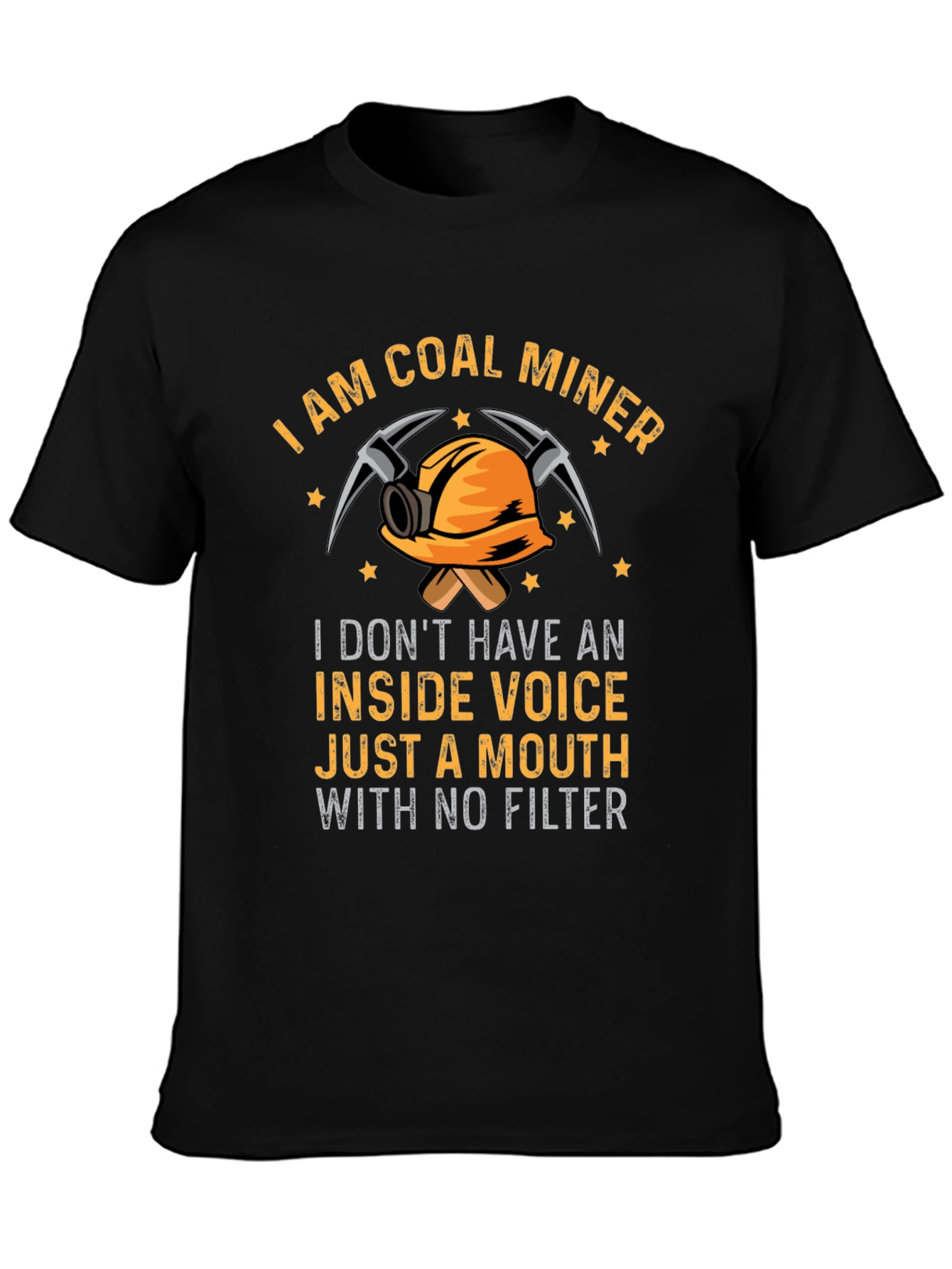 Black Coal Miner T-Shirt - Inside Voice, No Filter view 3