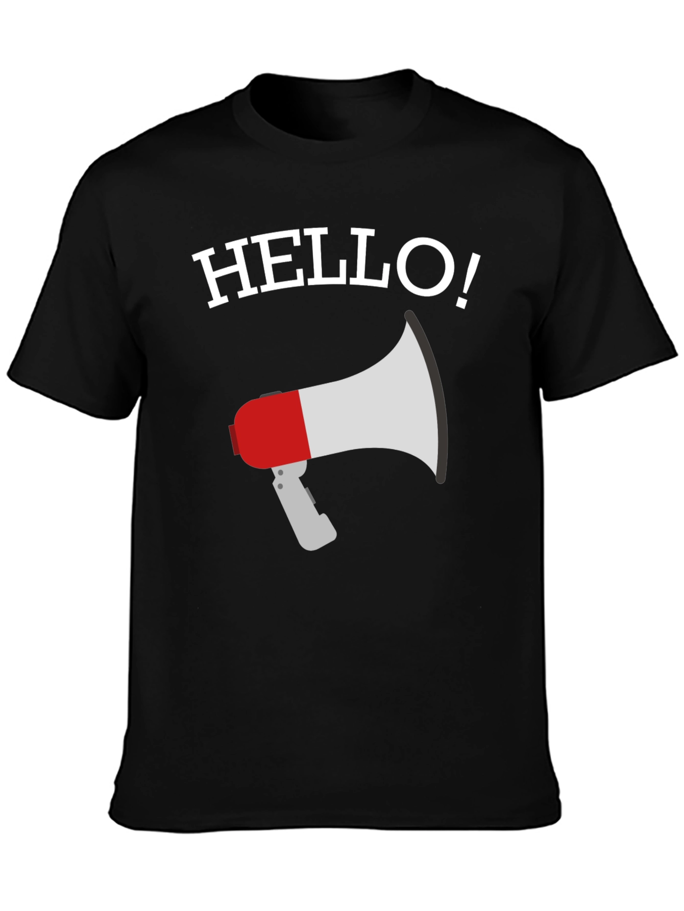 Black Hello Megaphone Graphic Tee - Mens Black T-Shirt view 3