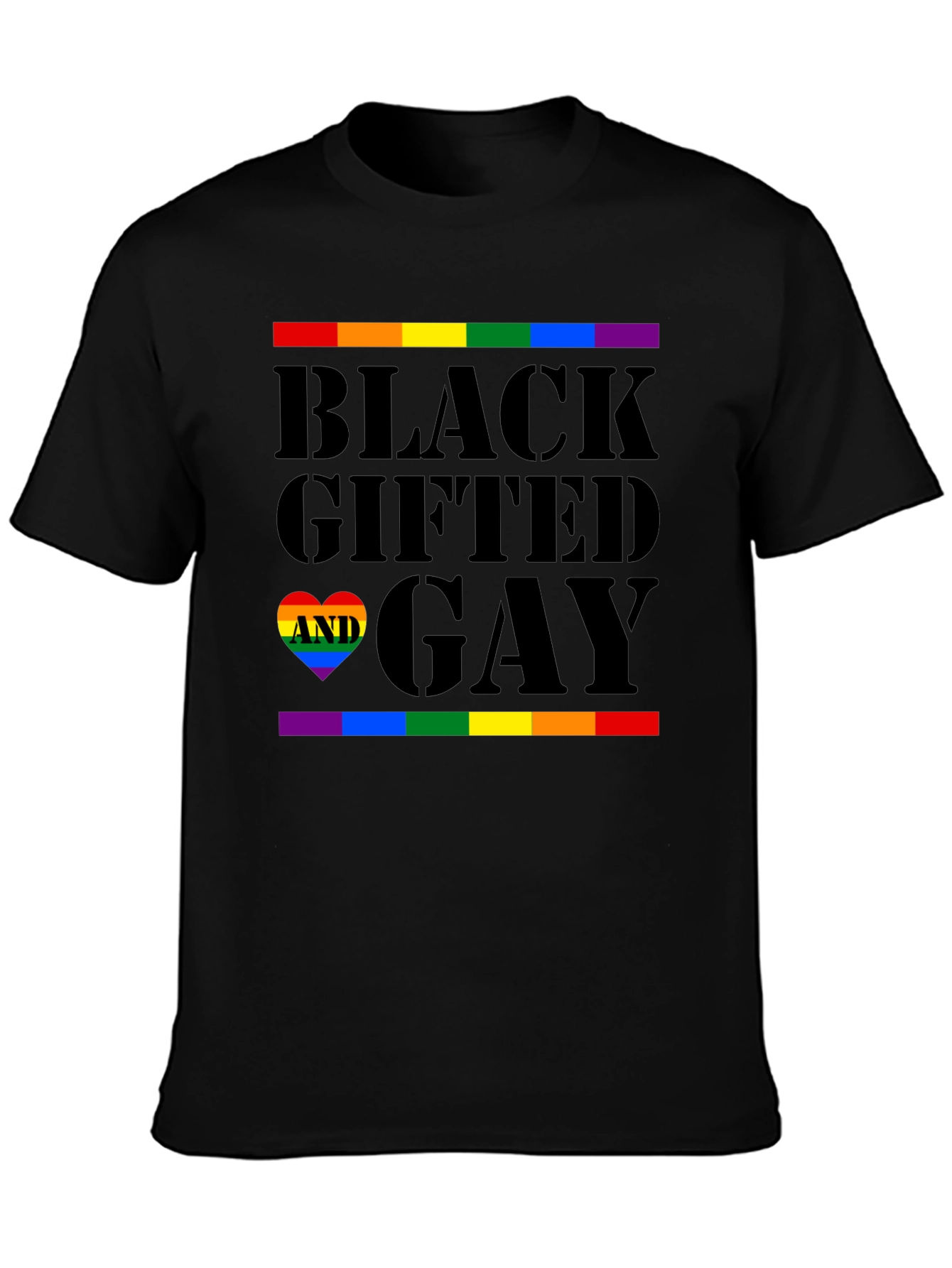 Black Black Gifted and Gay Pride T-Shirt view 3