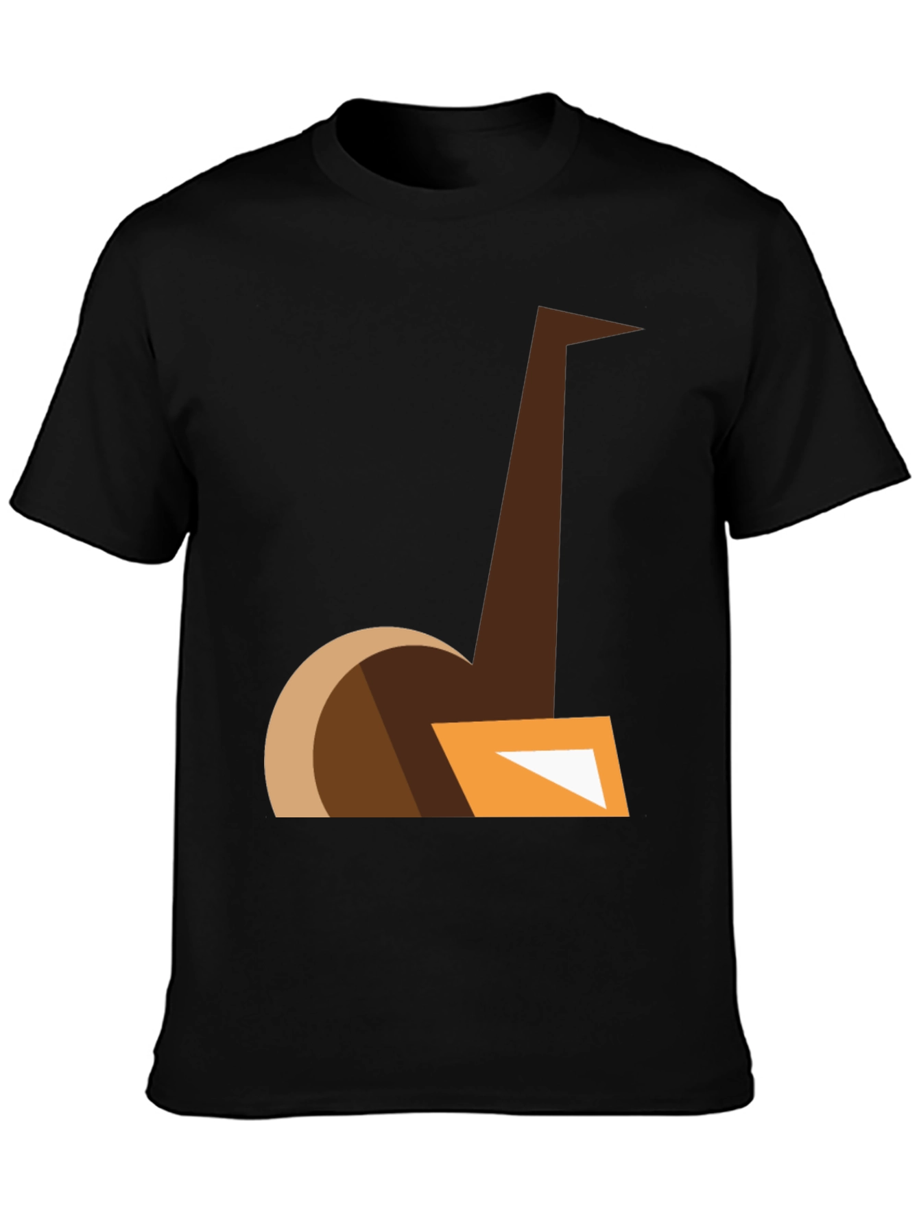 Black Abstract Ostrich Graphic Tee - Modern Casual Style view 3