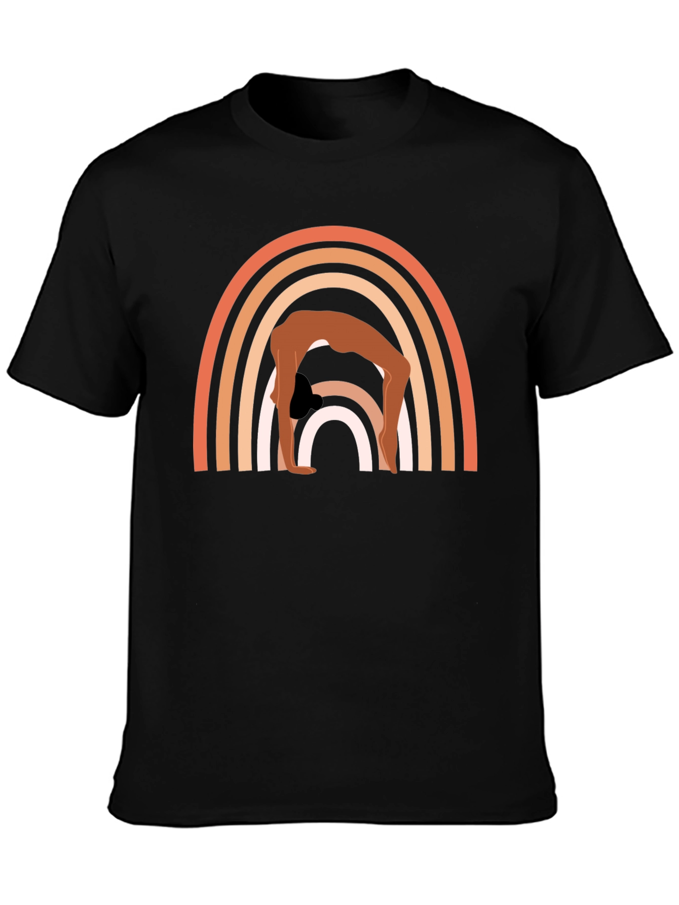 Black Yoga Rainbow Graphic Tee view 3