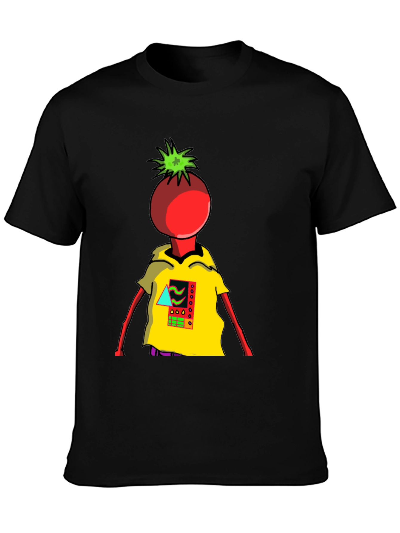 Black Tomato Head Graphic Tee - Unique & Stylish view 3