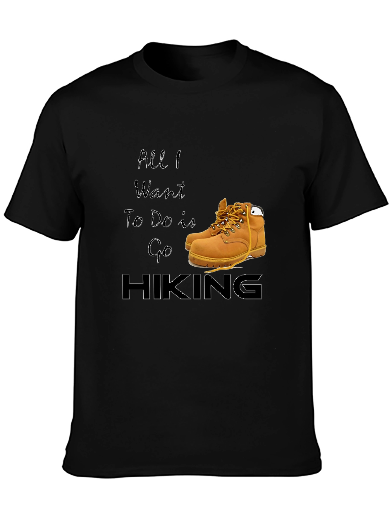 Black Hiking Lover's T-Shirt - Adventure Awaits! view 3