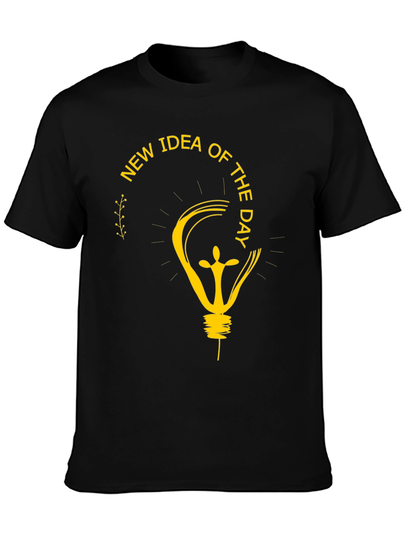 Black New Idea Of The Day Graphic T-Shirt view 3