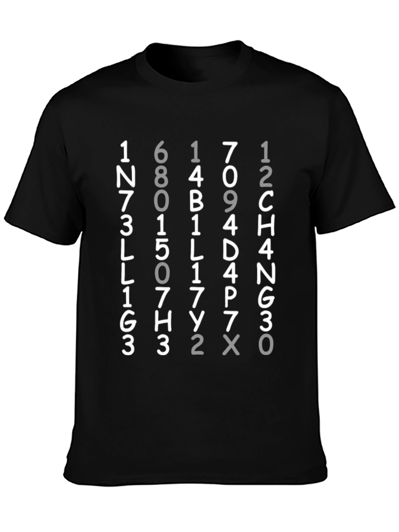 Black Numerology T-Shirt - Intellectual Design Tee view 3