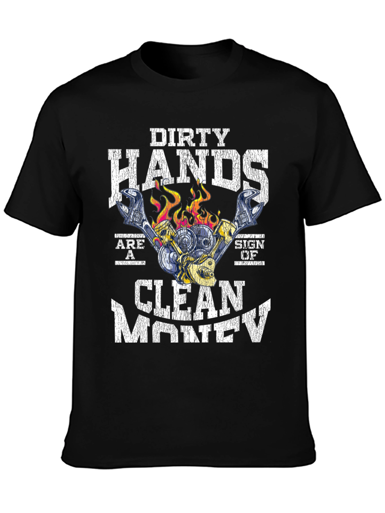 Black Dirty Hands Clean Money Graphic T-Shirt view 3