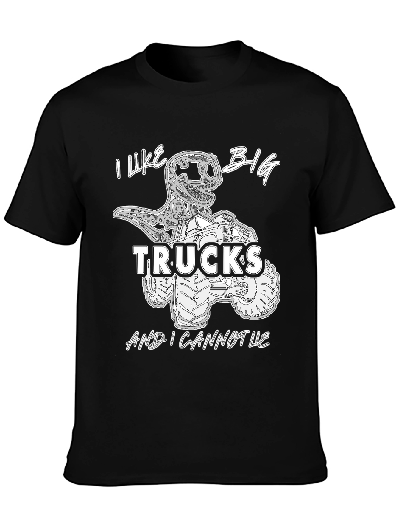Black Dino Truck T-Shirt - I Like Big Trucks view 3
