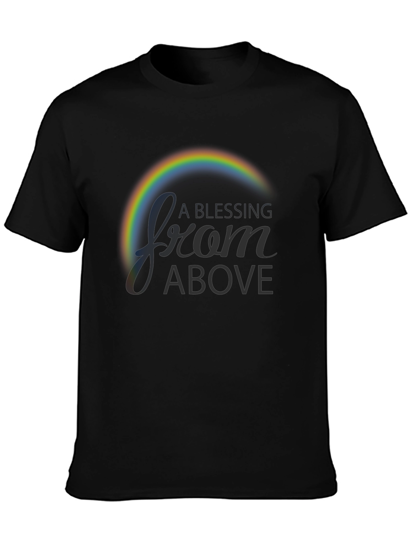 Black A Blessing From Above Rainbow Graphic T-Shirt view 3