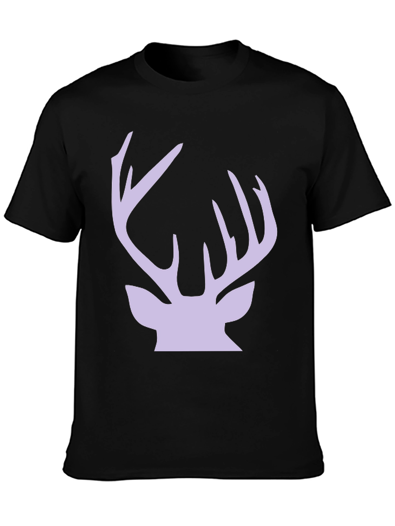 Deer Antler Graphic Tee - Stylish Black Cotton T-Shirt - 3