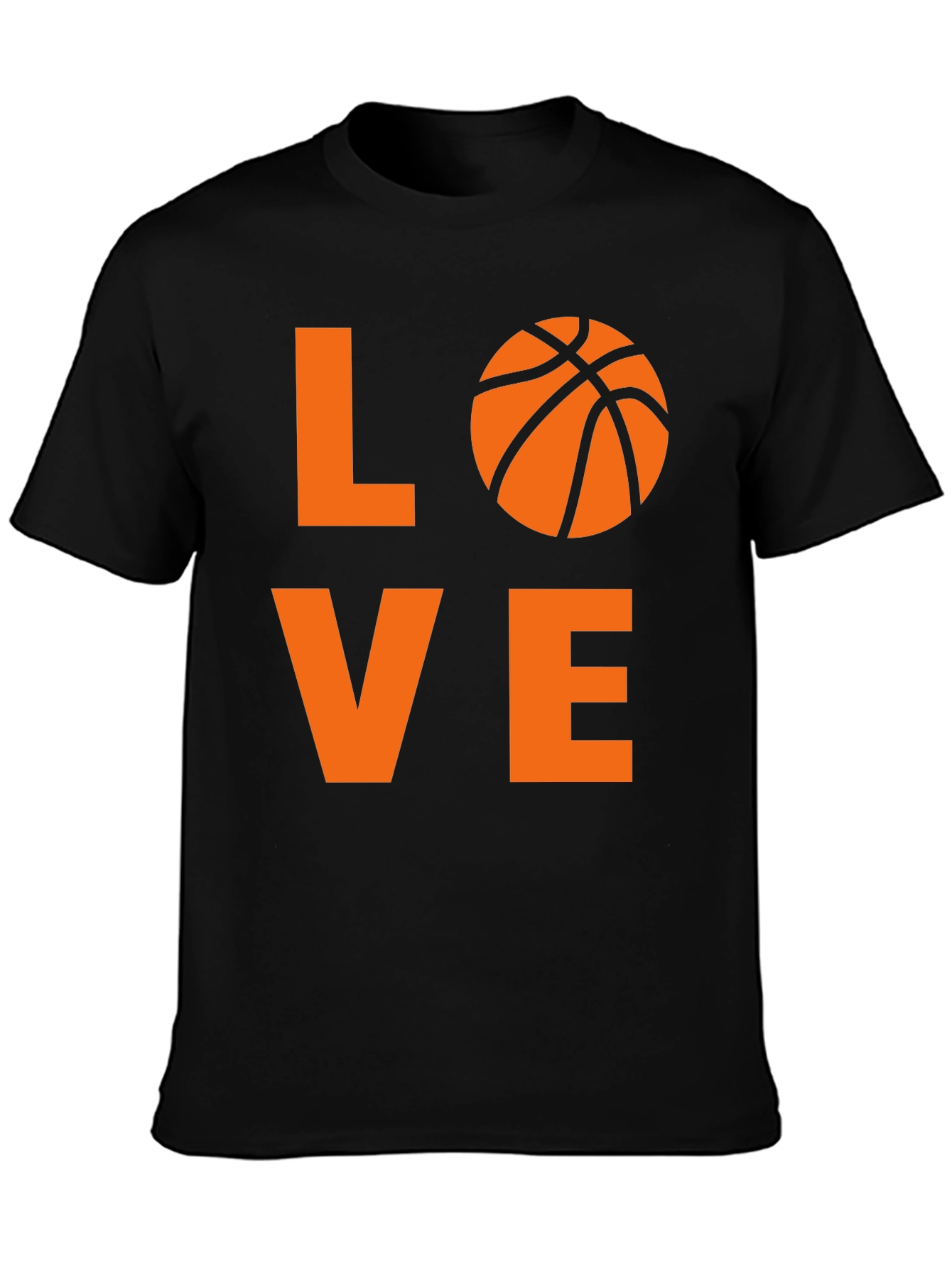 Black Love Basketball Graphic Tee - Black Cotton Shirt view 3