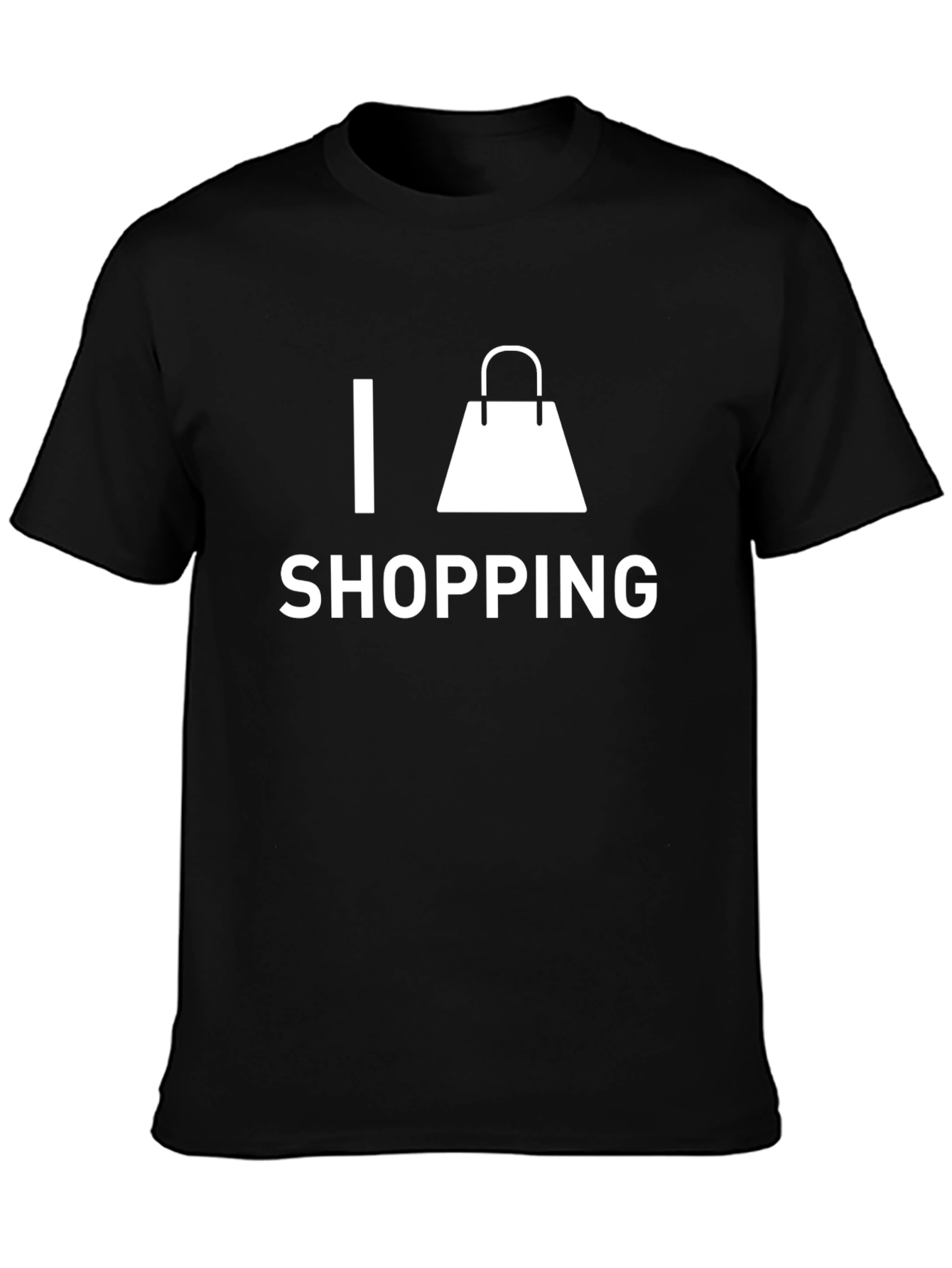 Black I Love Shopping Black T-Shirt view 3