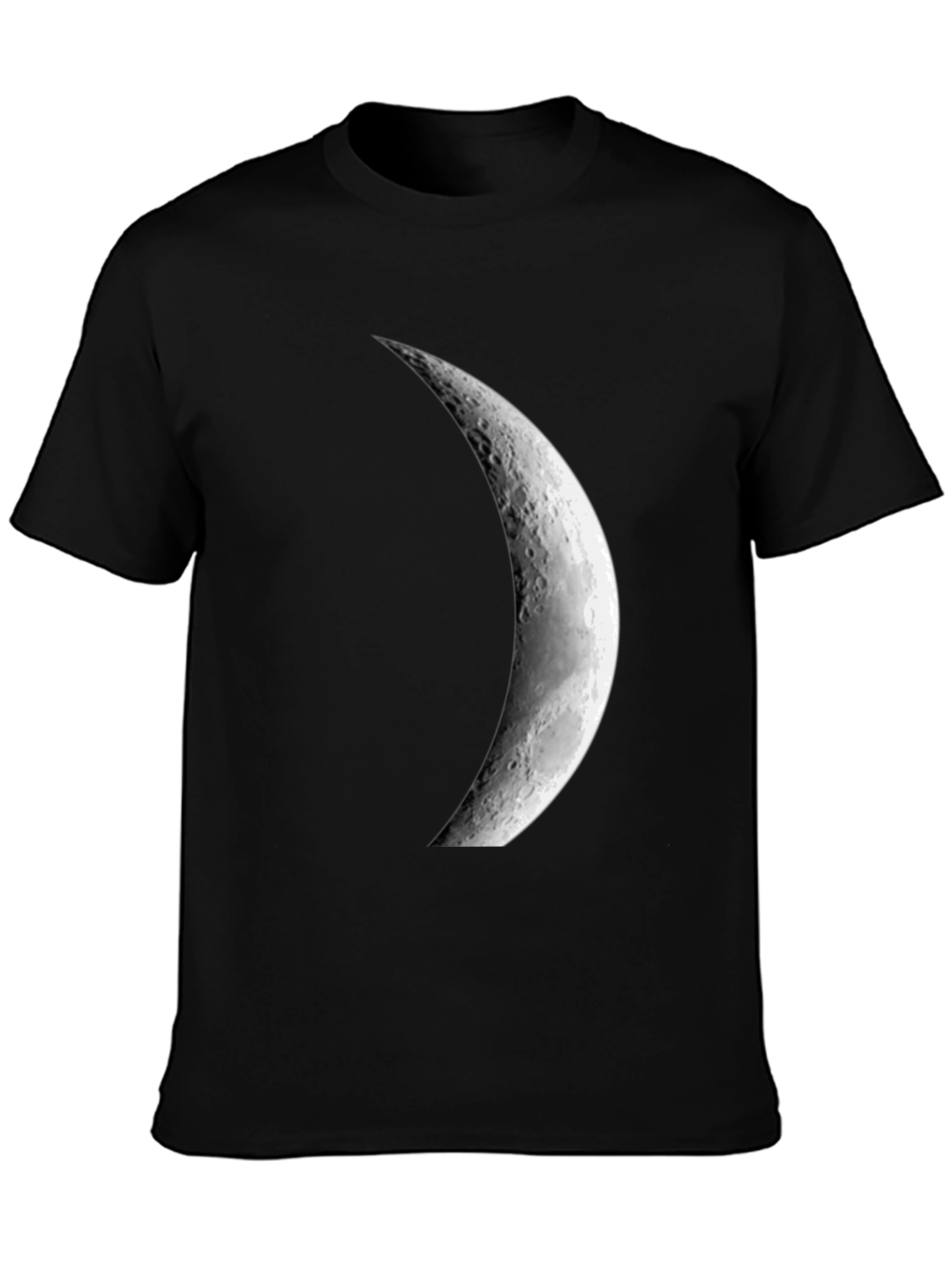Black Crescent Moon Graphic Black T-Shirt view 3