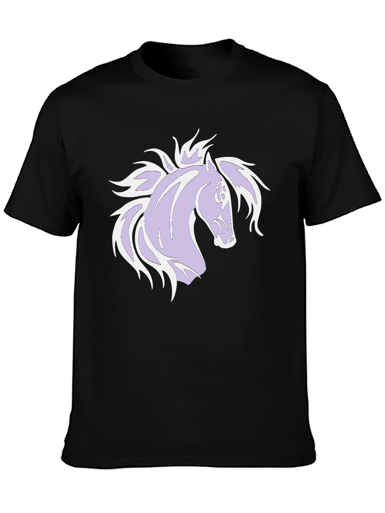 Black Black T-Shirt with Horse Graphic view 3