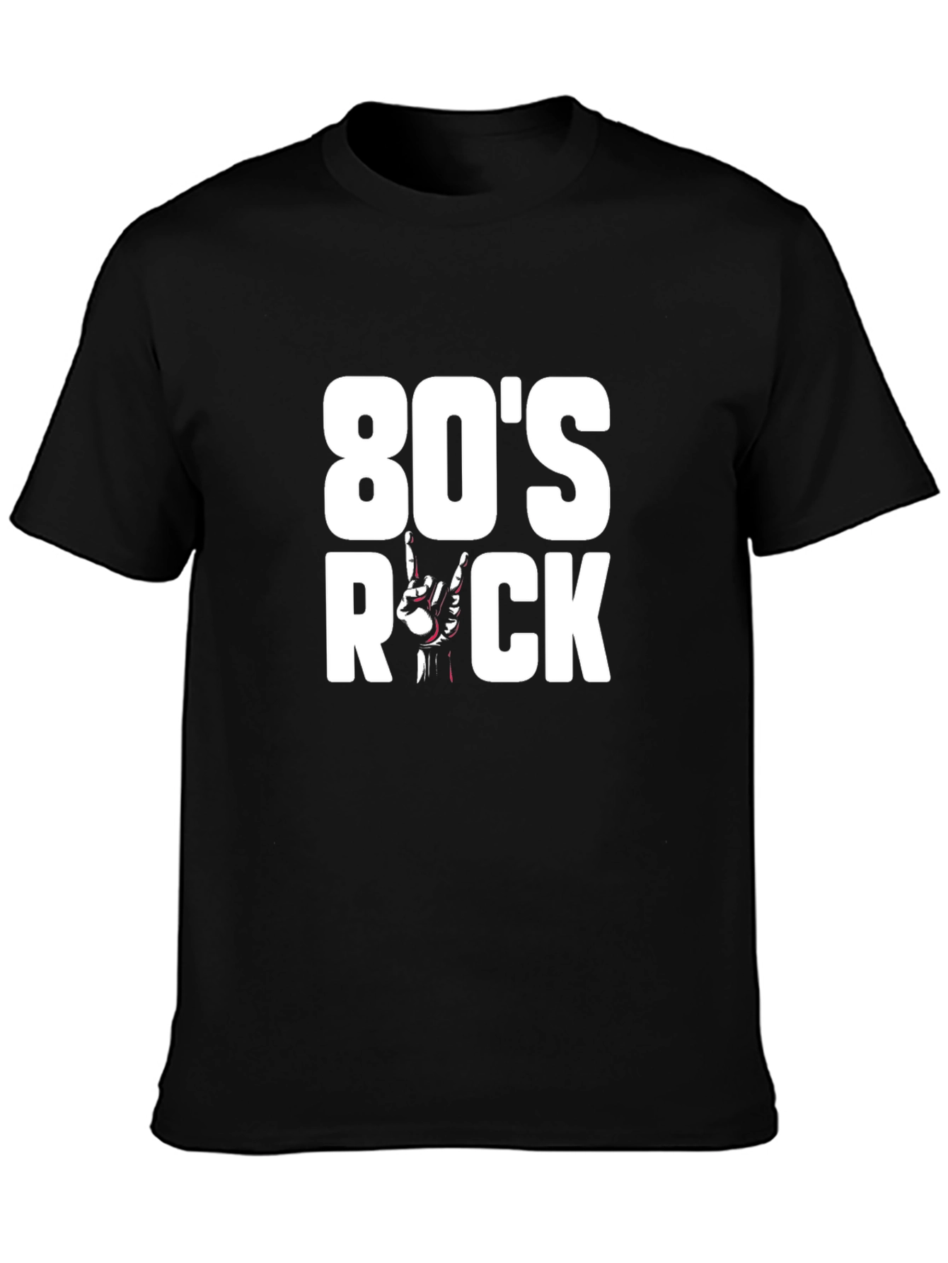 Black 80's Rock Graphic T-Shirt - Classic Rock Style view 3