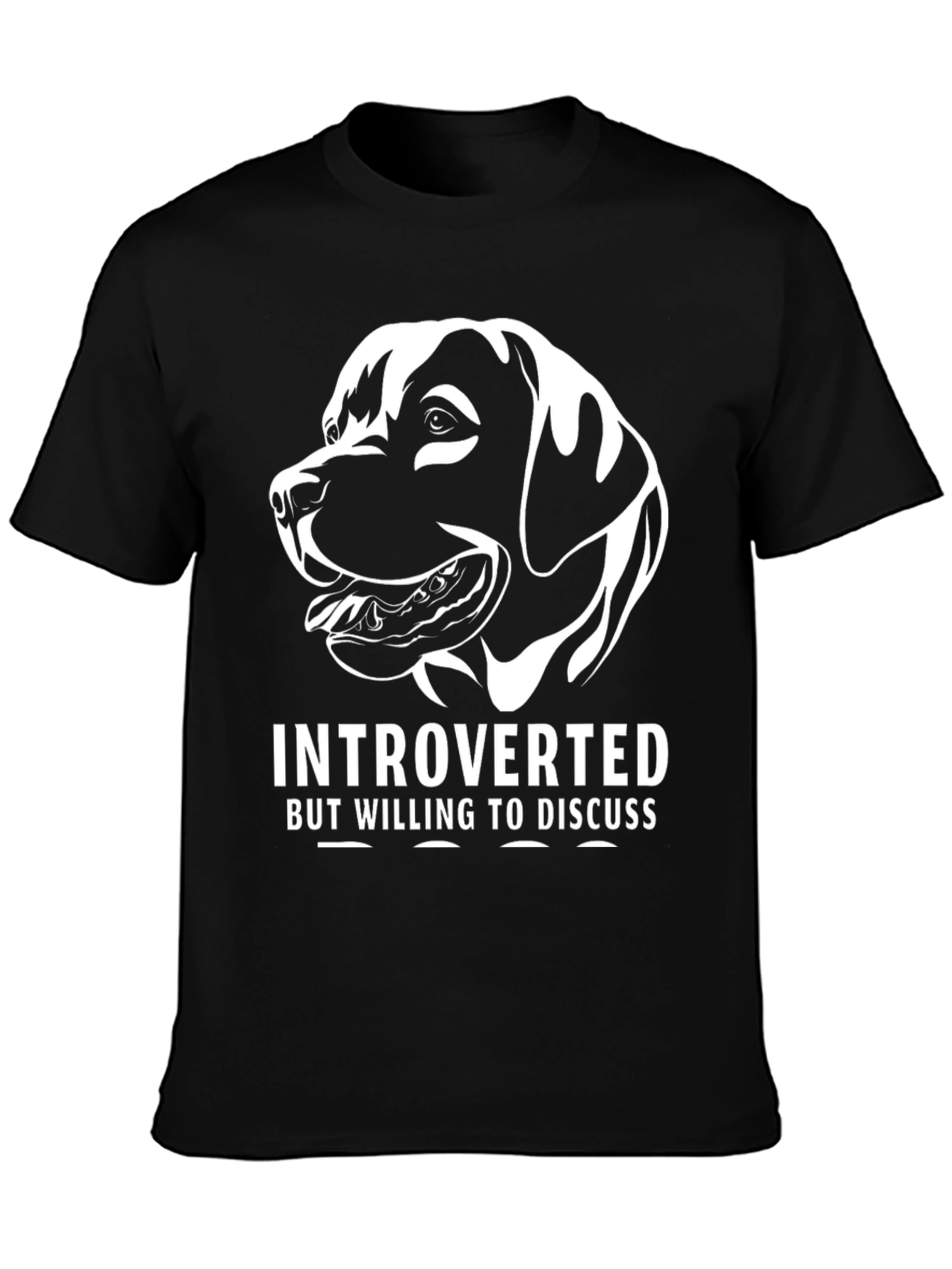 Black Introverted Dog T-Shirt - Black view 3