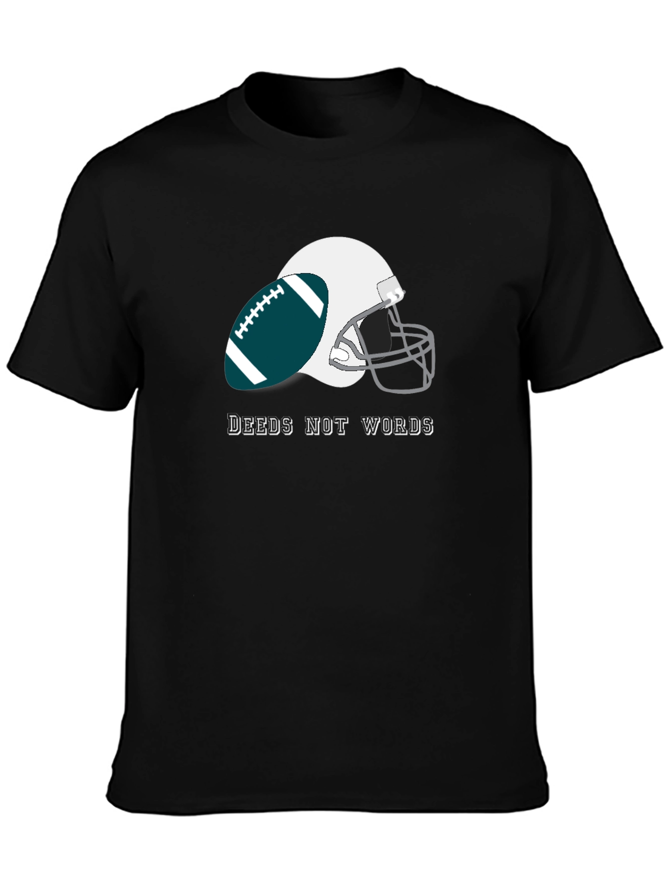 Black Deeds Not Words Football T-Shirt view 3