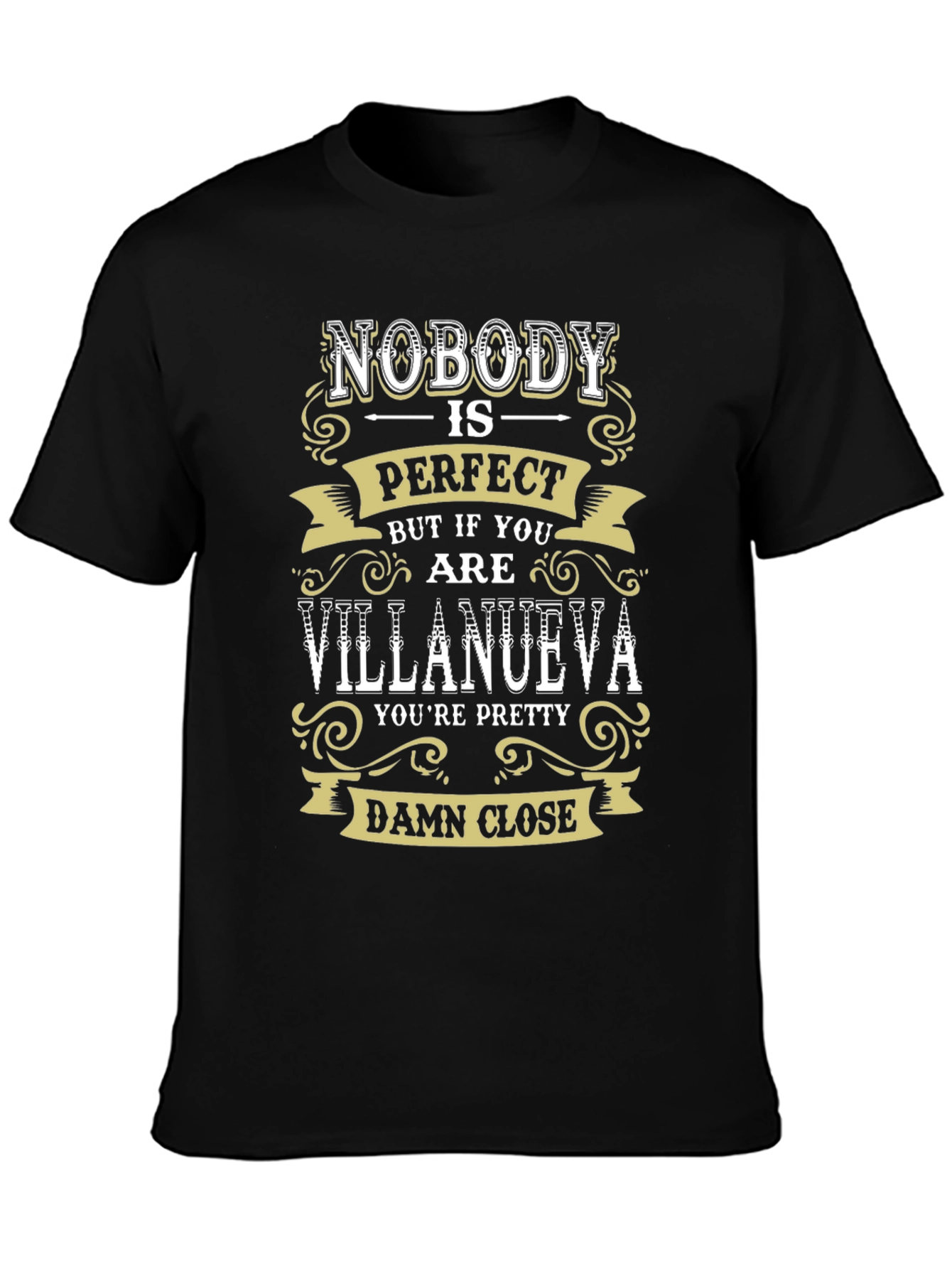 Black Nobody is Perfect Villanueva T-Shirt view 3