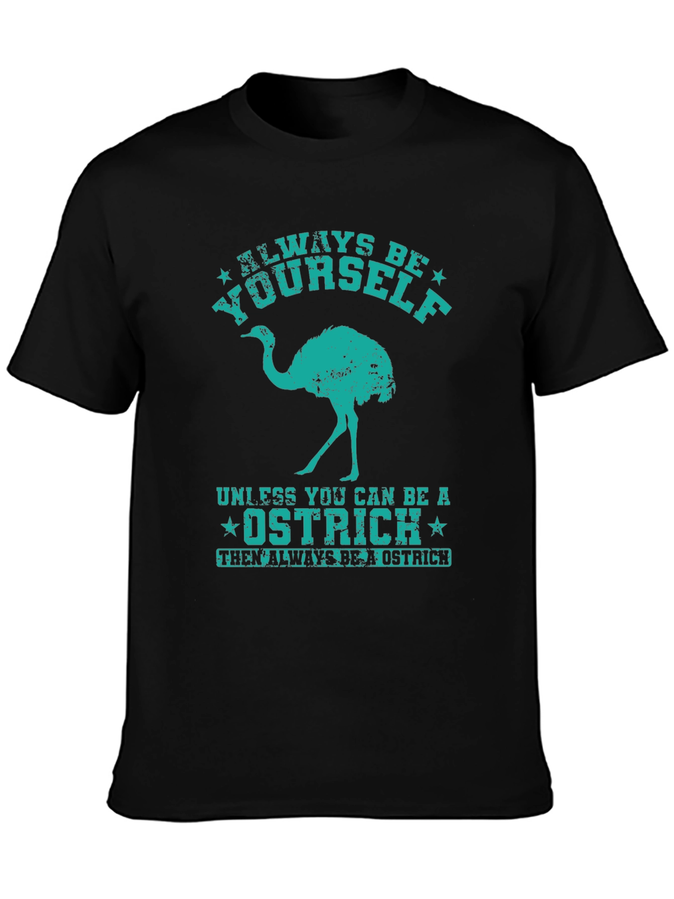 Black Always Be Yourself Ostrich Graphic T-Shirt view 3