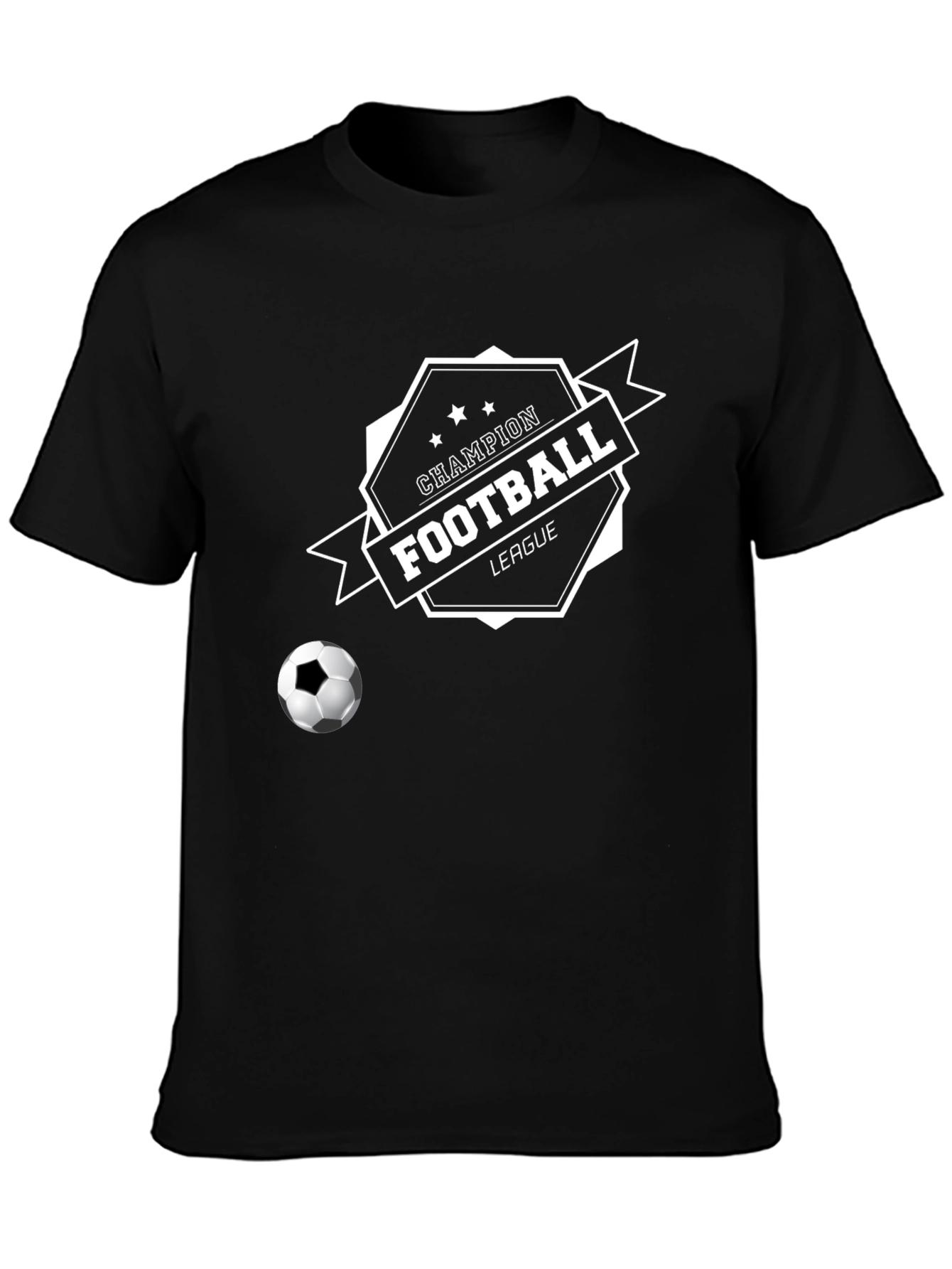 Black Champion Football League Black T-Shirt view 3