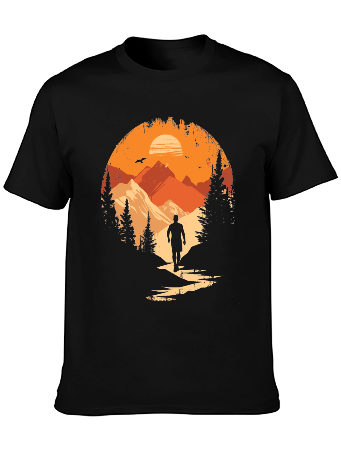 Black Nature Explorer Black Graphic Tee view 3