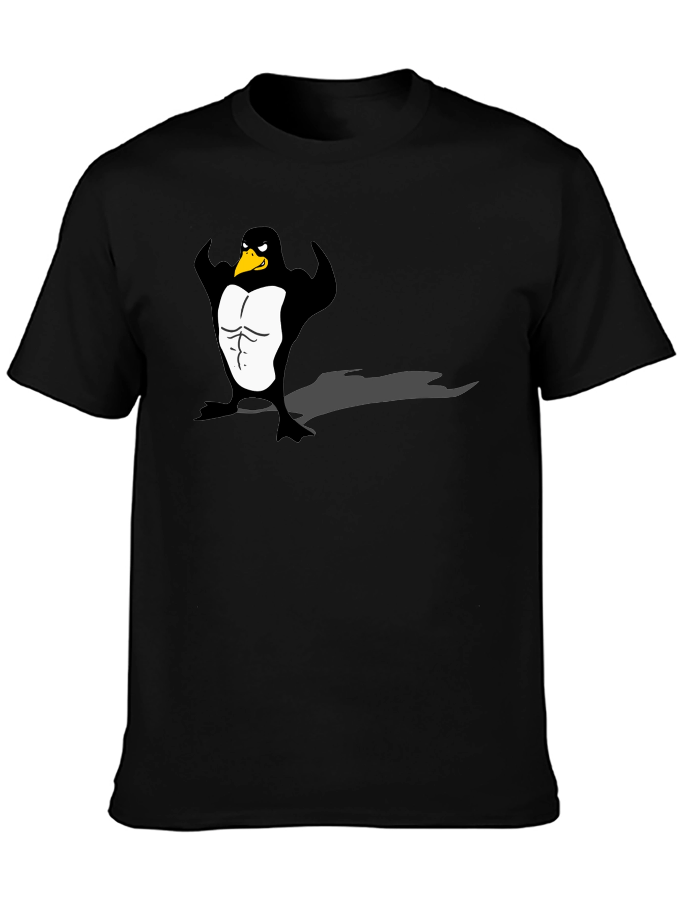 Black Men's Black Penguin Muscle Graphic Tee view 3