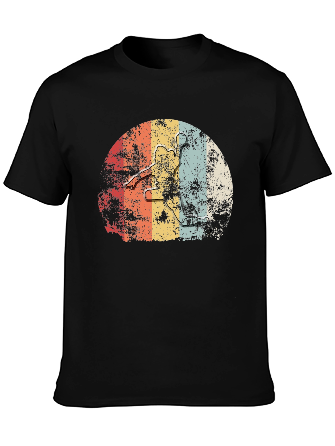 Black Retro Basketball Player Graphic Tee view 3