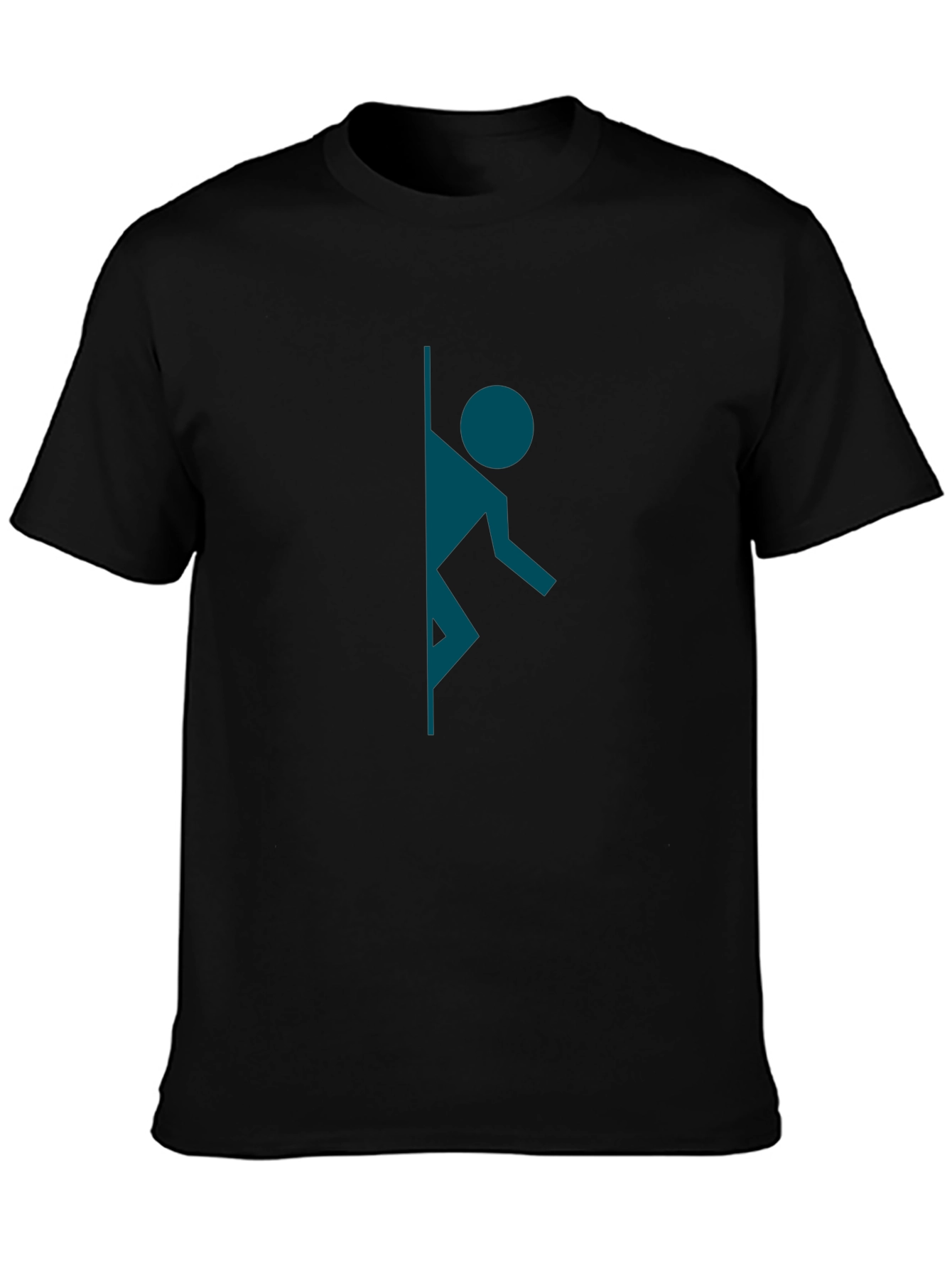 Black Portal Stick Figure Graphic Tee - Black Cotton Blend view 3