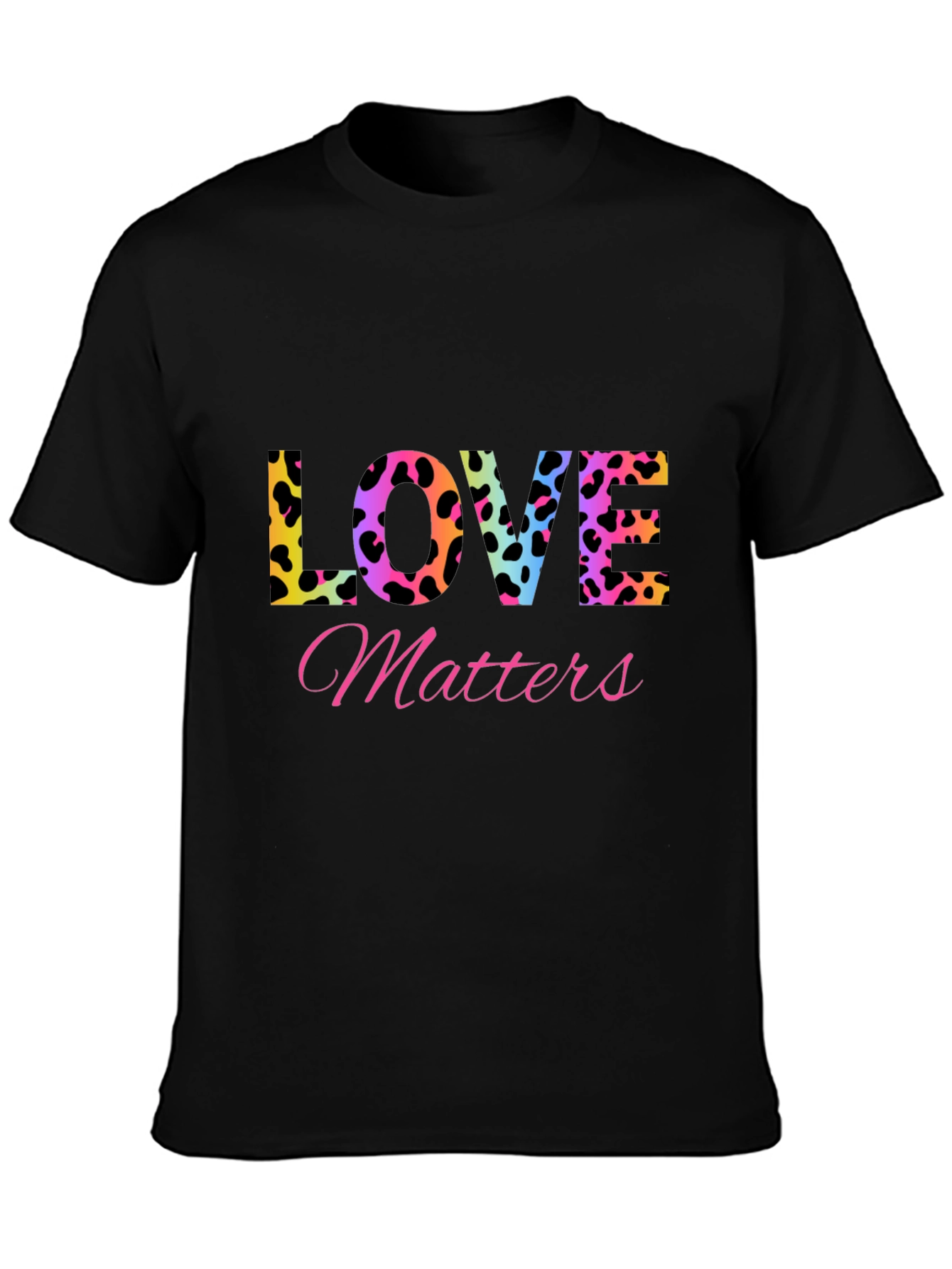 Black Love Matters T-Shirt - Leopard Print view 3