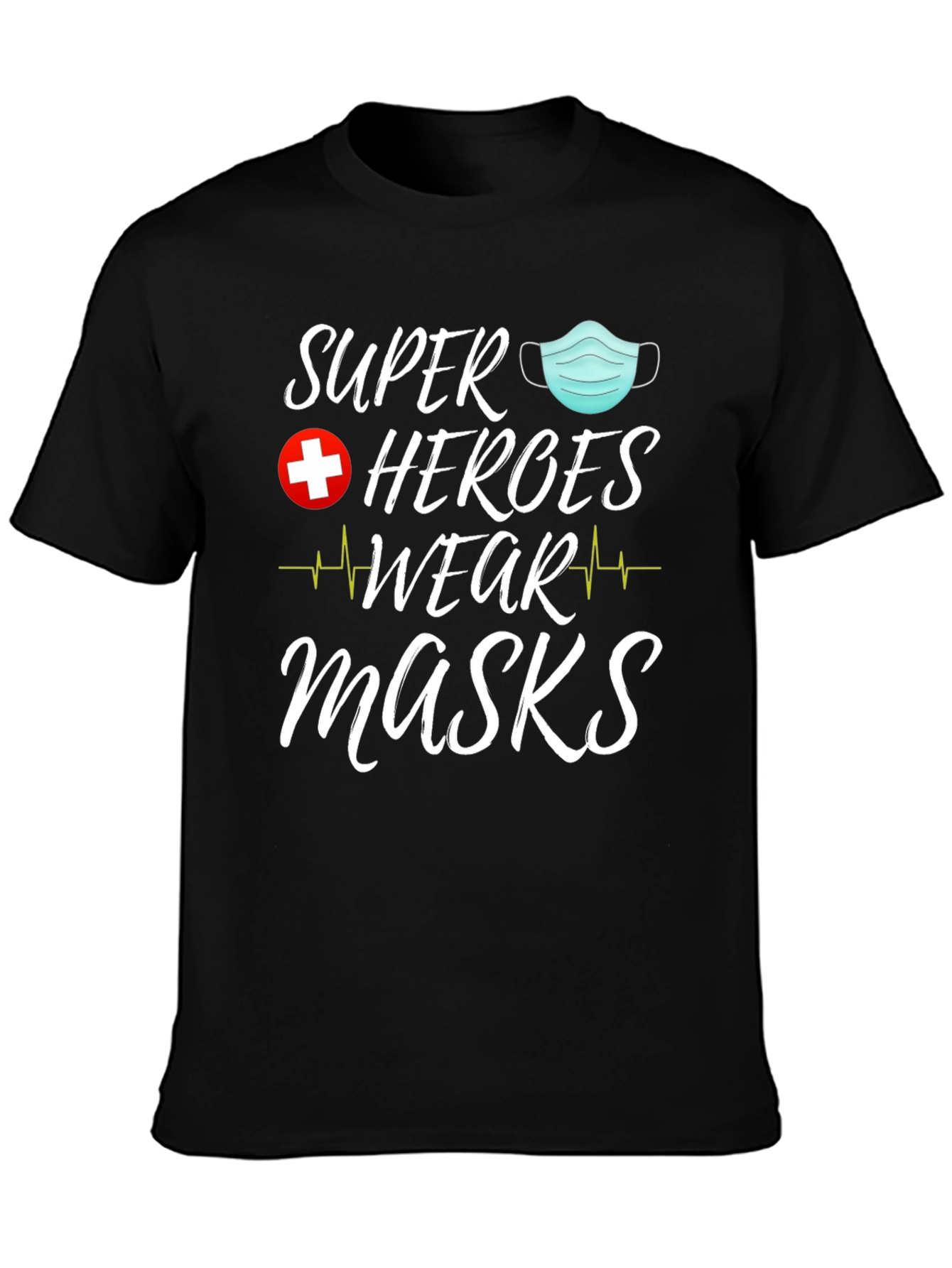 Black Super Heroes Wear Masks Graphic Tee view 3